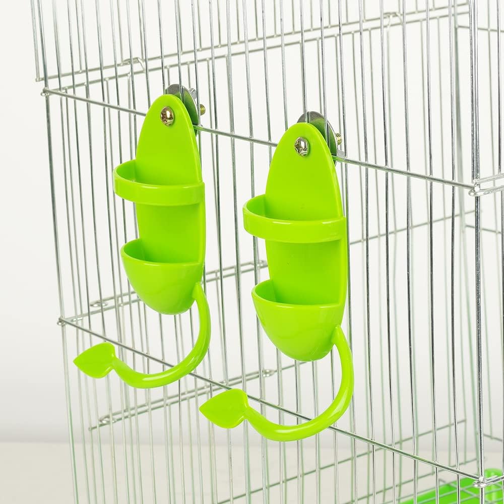 2pcs Plastic Pet Bird Cuttlebone Holder Food Holder, Cuddle Bone Feeding Racks, Cuttlebone Holder for Cockatiels Parakeets Budgies Finches Green