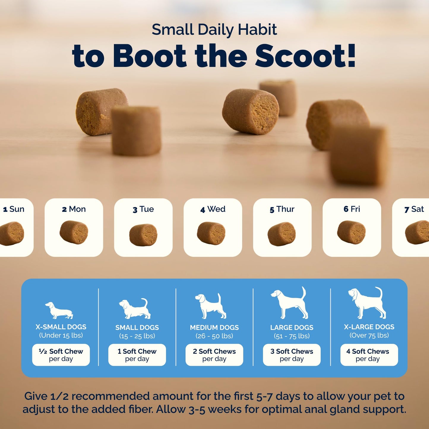 Vetnique Glandex Anal Gland Soft Chew Treats with Pumpkin for Dogs Digestive Enzymes, Probiotics Fiber Supplement for Dogs Boot the Scoot (30ct, Peanut Butter Chews)
