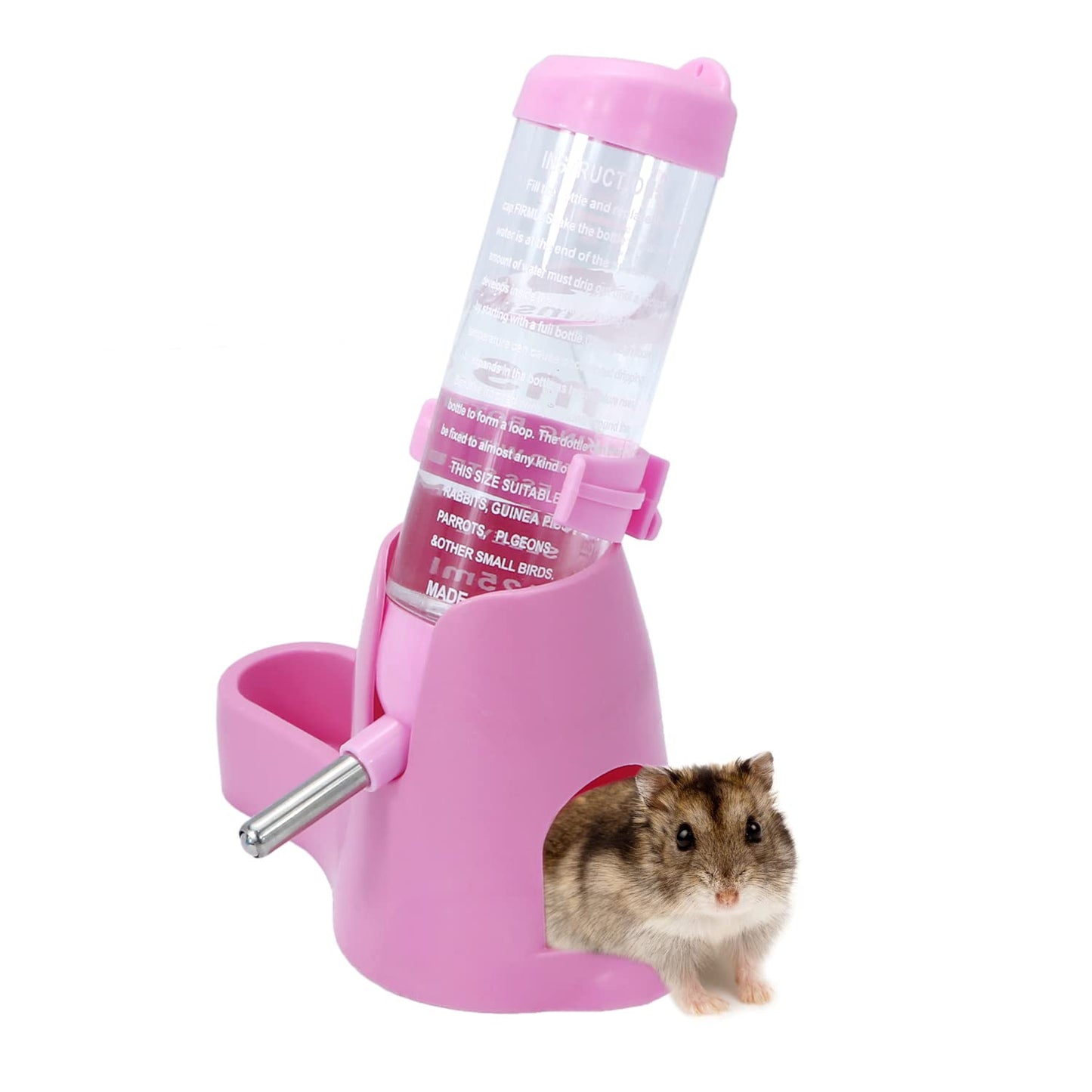 Wontee Hamster Water Bottle Water Dispenser Hamster Silent Exercise Running Wheel for Dwarf Hamsters Gerbil Mice (Blue, 80ML)