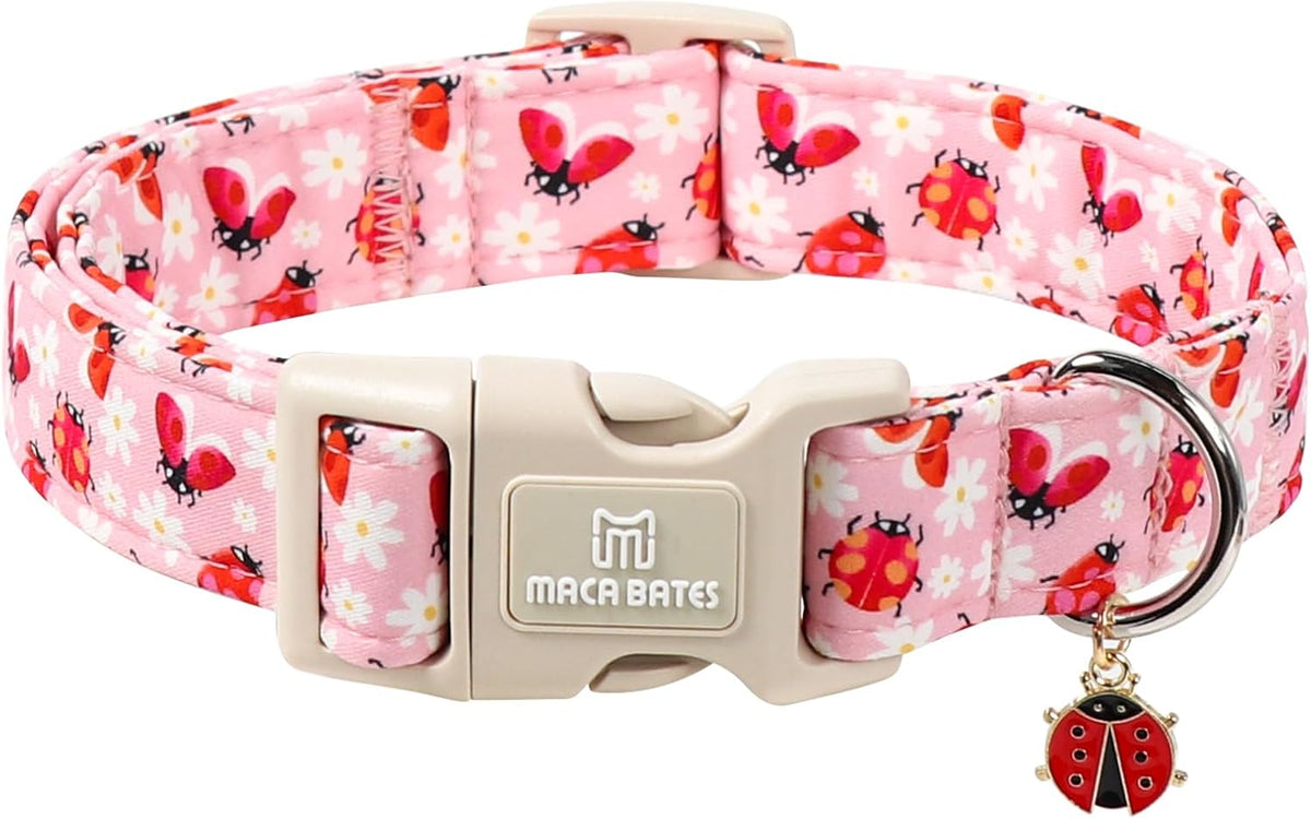 Maca Bates Halloween Pink and Purple Ghost Dog Collar for Large Dogs