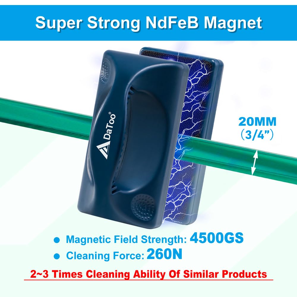 DaToo Aquarium Mini Magnetic Scrubber Scraper Small Fish Tank Cleaner Nano Glass Aquarium Cleaning Tools with Super Strong Magnet