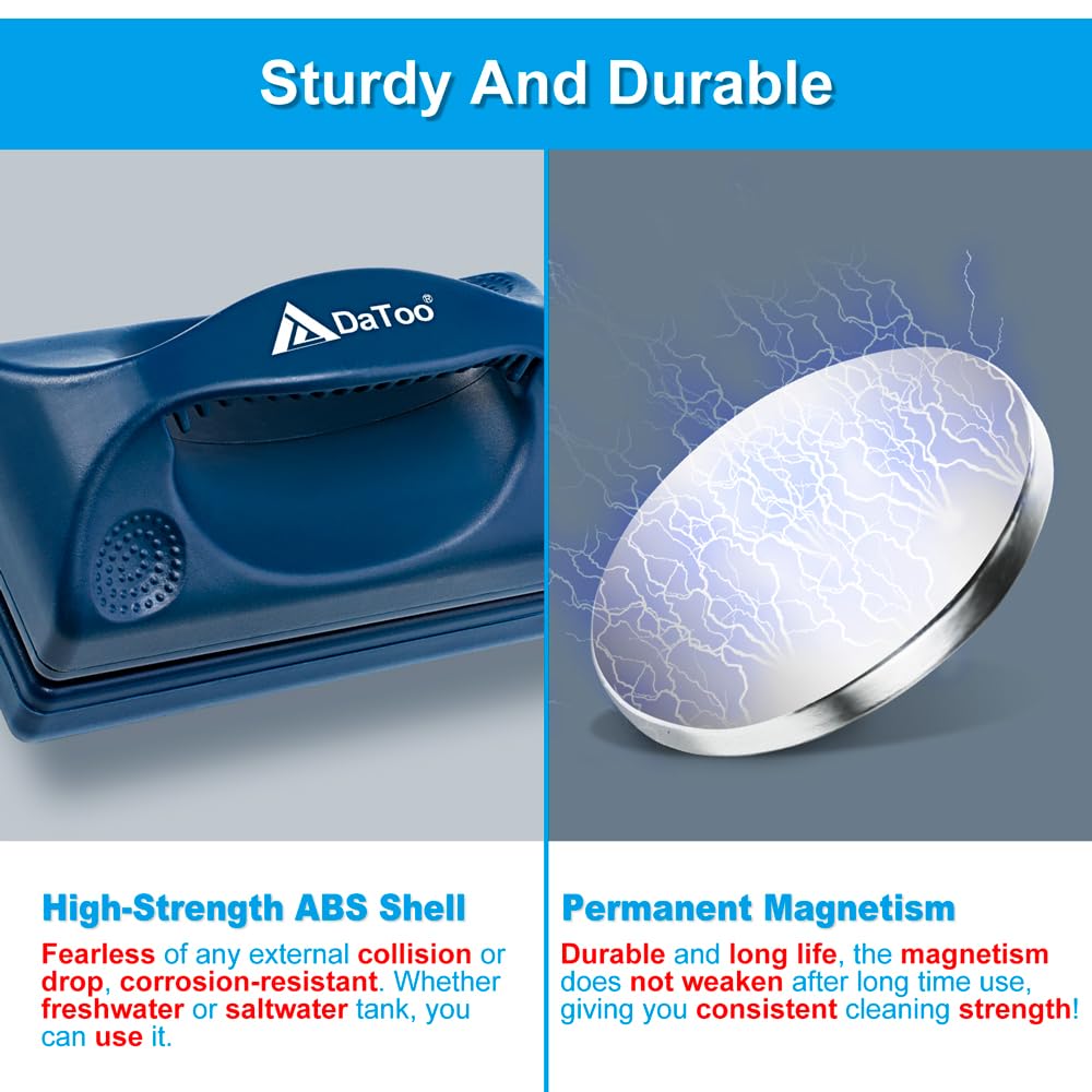 DaToo Aquarium Mini Magnetic Scrubber Scraper Small Fish Tank Cleaner Nano Glass Aquarium Cleaning Tools with Super Strong Magnet