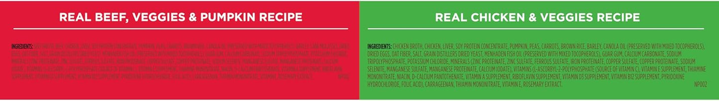 Nutrish Rachael Ray Wet Dog Food Chunks in Gravy Real Chicken & Veggies Recipe, 13 oz. Can, 12 Count