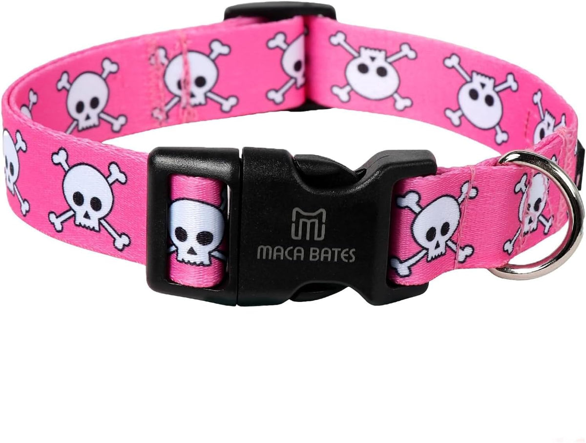 Maca Bates Halloween Pink and Purple Ghost Dog Collar for Large Dogs