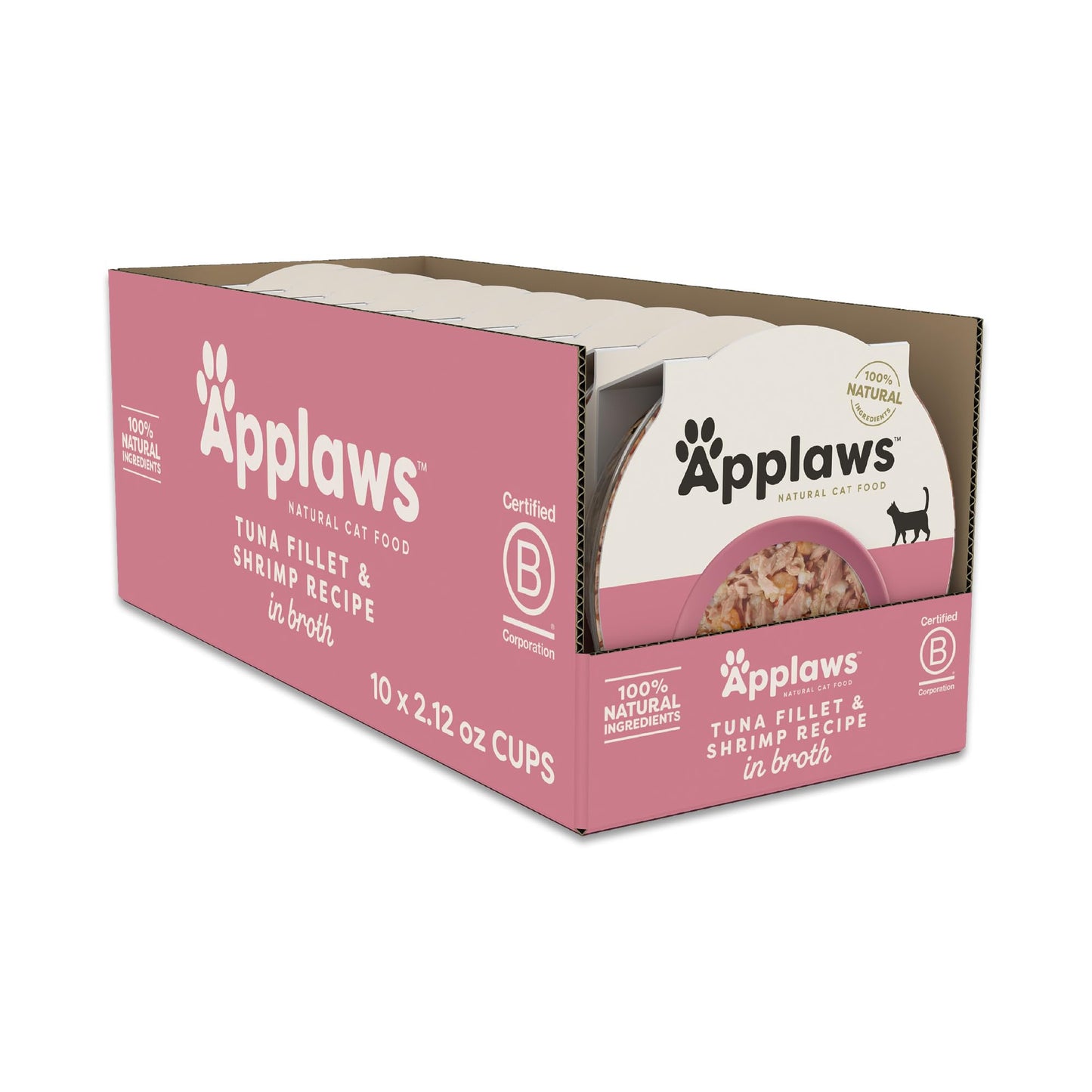 Applaws Natural Wet Cat Food in Broth, Limited and Natural Ingredients, High Protein with No Artificial Additives, Sardine & Mackerel in Broth (10 x 2.12 oz Easy-Open Cups)