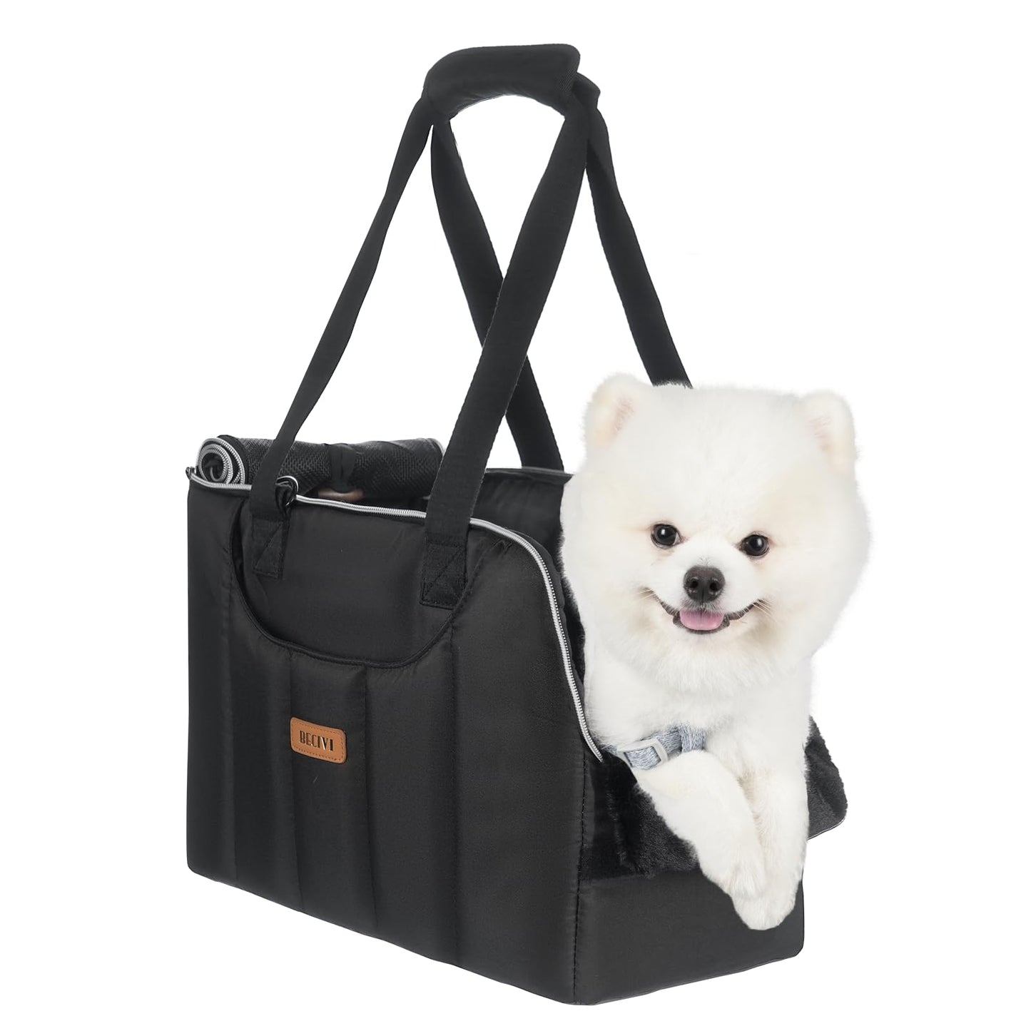 Dog Purse Carrier for Small Dogs Cats Rabbits Up to 12lbs, Lightweight Pet Sling Carriers with Crossbody Strap, Portable Puppy Soft Sided Tote Bag Carrier for Vet,Hiking,Travel Black