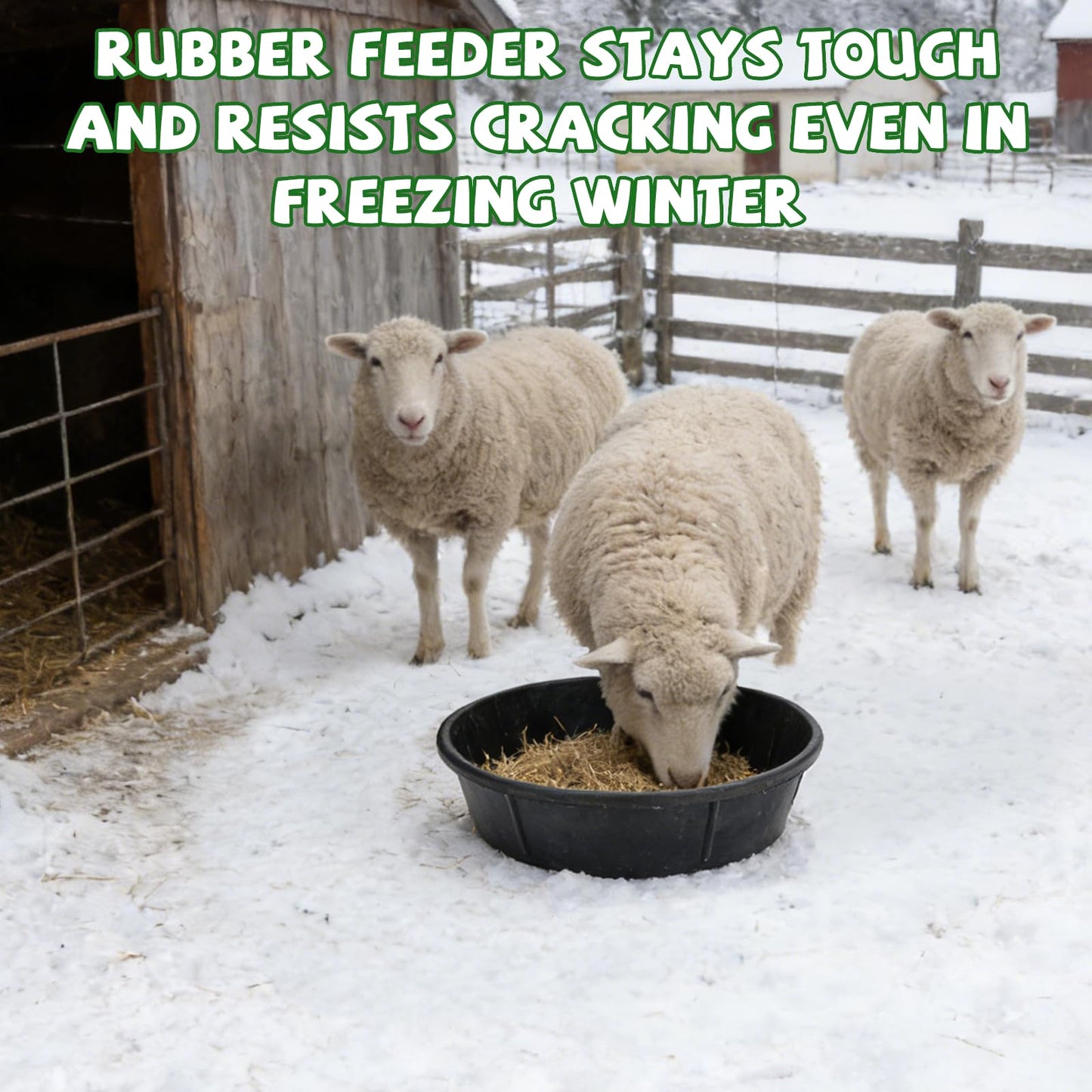 2Pcs Rubber Feed Pan, 1 Gallon Horse Feed Bucket Utility Feed Bucket, 10.6 x 4.1Inches Rubber Bowl Chicken Dust Bath Livestock Water Bowl for Pig Goat Chicken Dogs Farm Small Animal