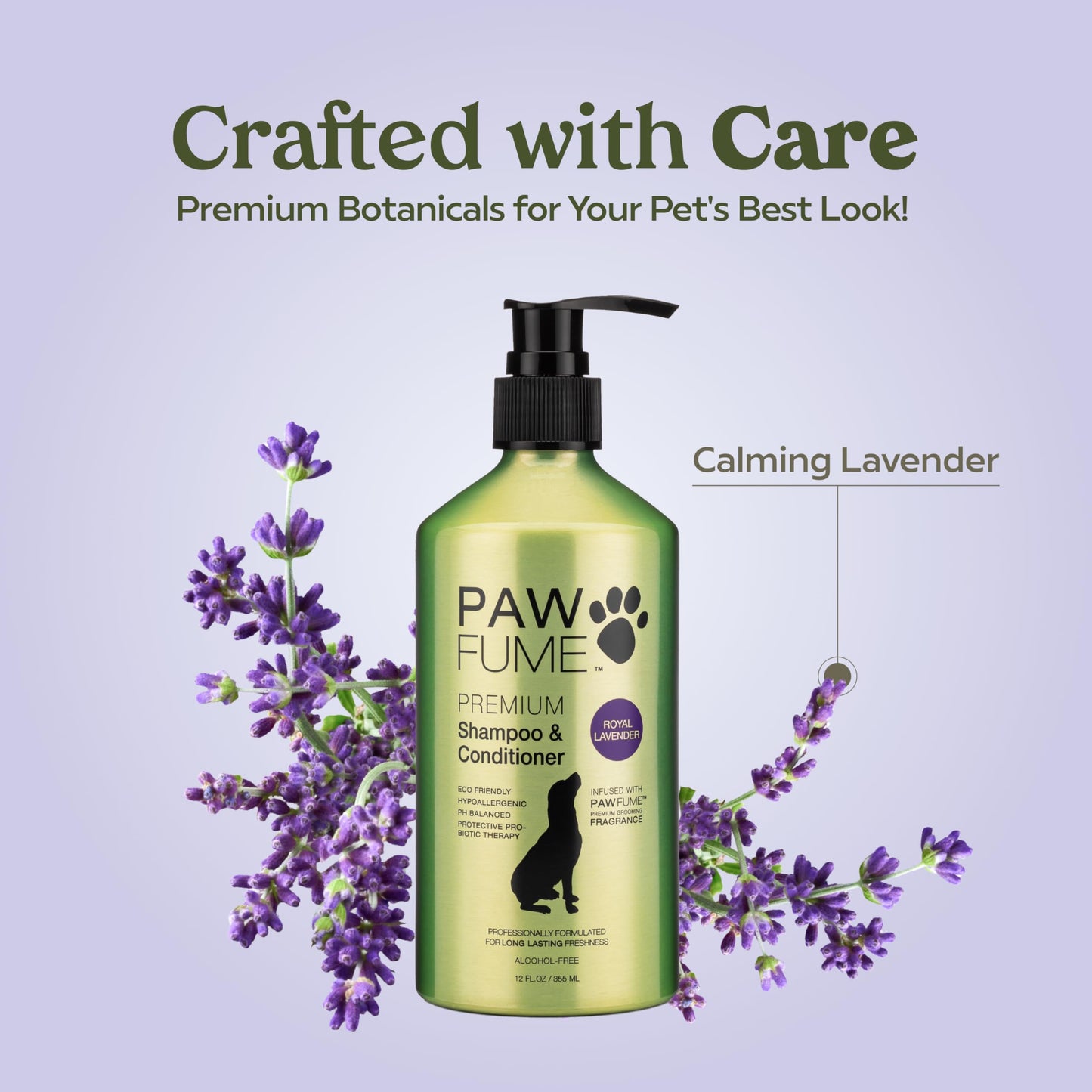 PAWFUME Deshedding Dog Shampoo and Conditioner, Show Dog, 1-Pack – Nourish & Detangle for Silky Soft Coat – Probiotic, Deep-Cleaning, pH-Balanced Formula – Salon-Quality Shampoo for Dogs