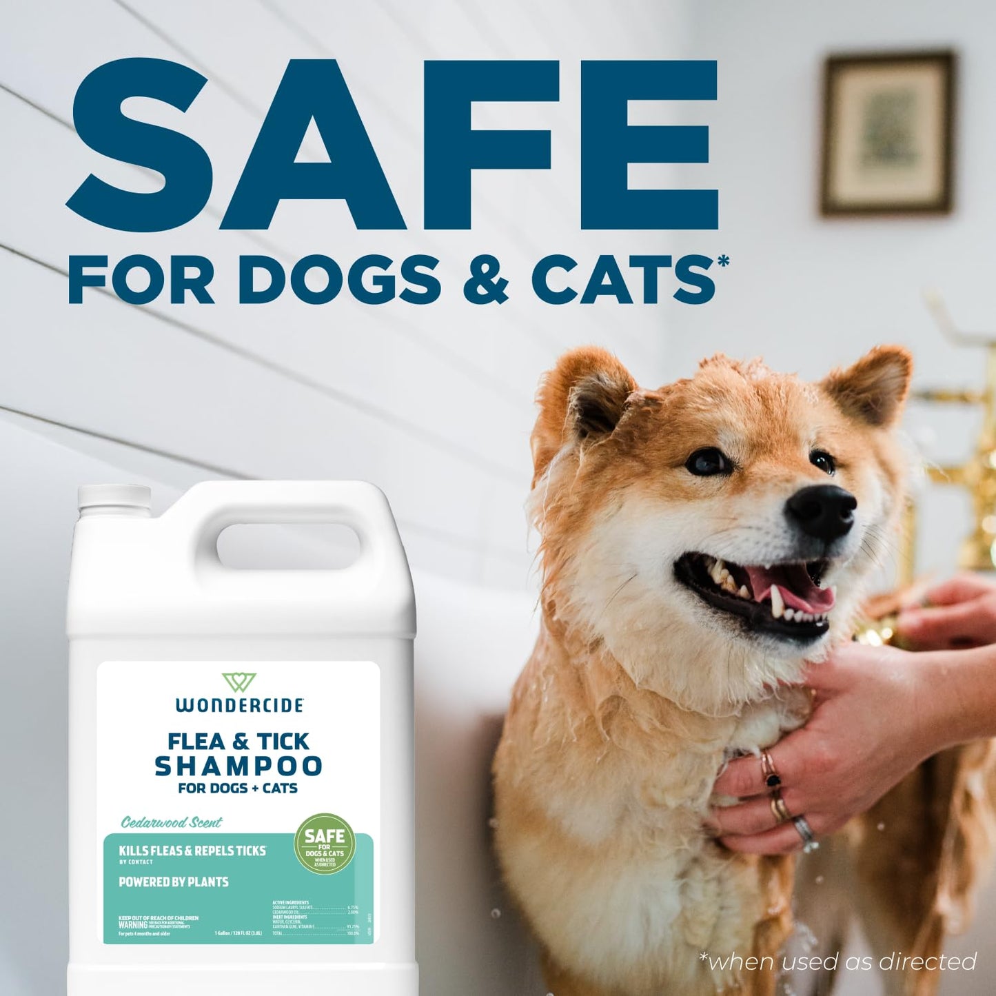 Wondercide - Flea & Tick Shampoo for Dogs and Cats - Flea and Tick Treatment with Natural Essential Oils - for Pets Over 4 Months - Powered by Plants - Rosemary - 12 Fl oz