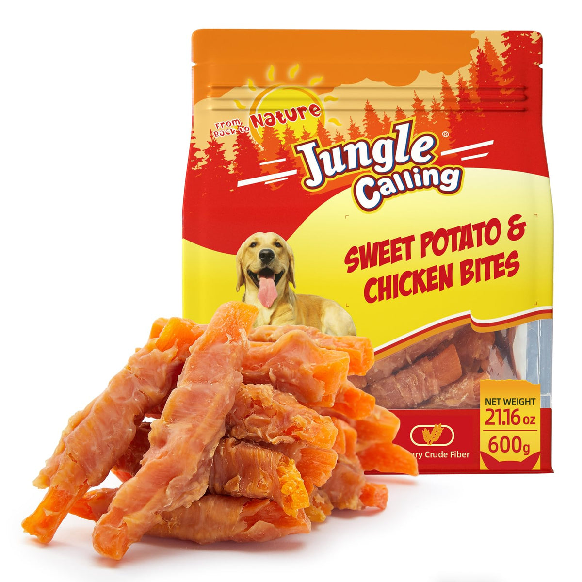 Jungle Calling Chicken & Sweet Potato Treats, Fiber-Rich, Digestible Chews