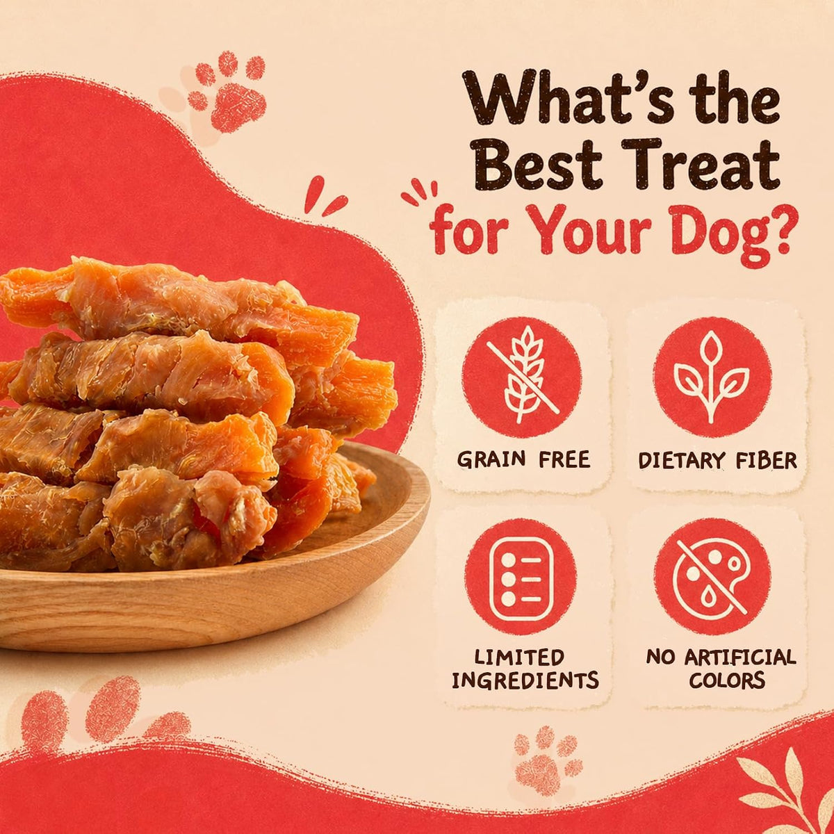 Jungle Calling Chicken & Sweet Potato Treats, Fiber-Rich, Digestible Chews