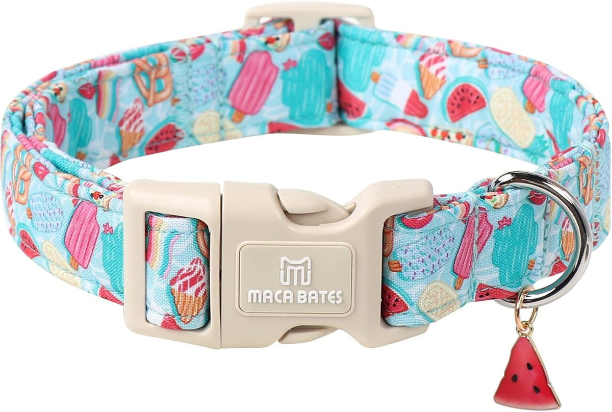 Maca Bates Halloween Pink and Purple Ghost Dog Collar for Large Dogs
