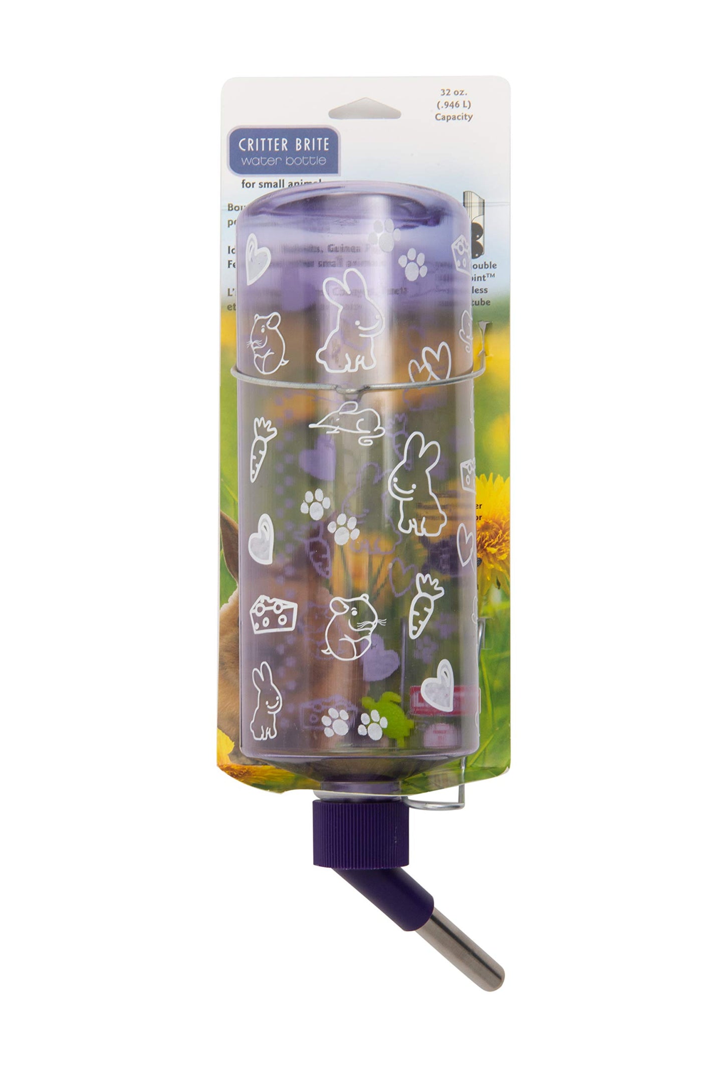 Lixit Standard Cage Water Bottles for Rabbits, Ferrets, Guinea Pigs, Hamsters, Rats, Mice and Other Small Animal's (32 Ounce, Clear)