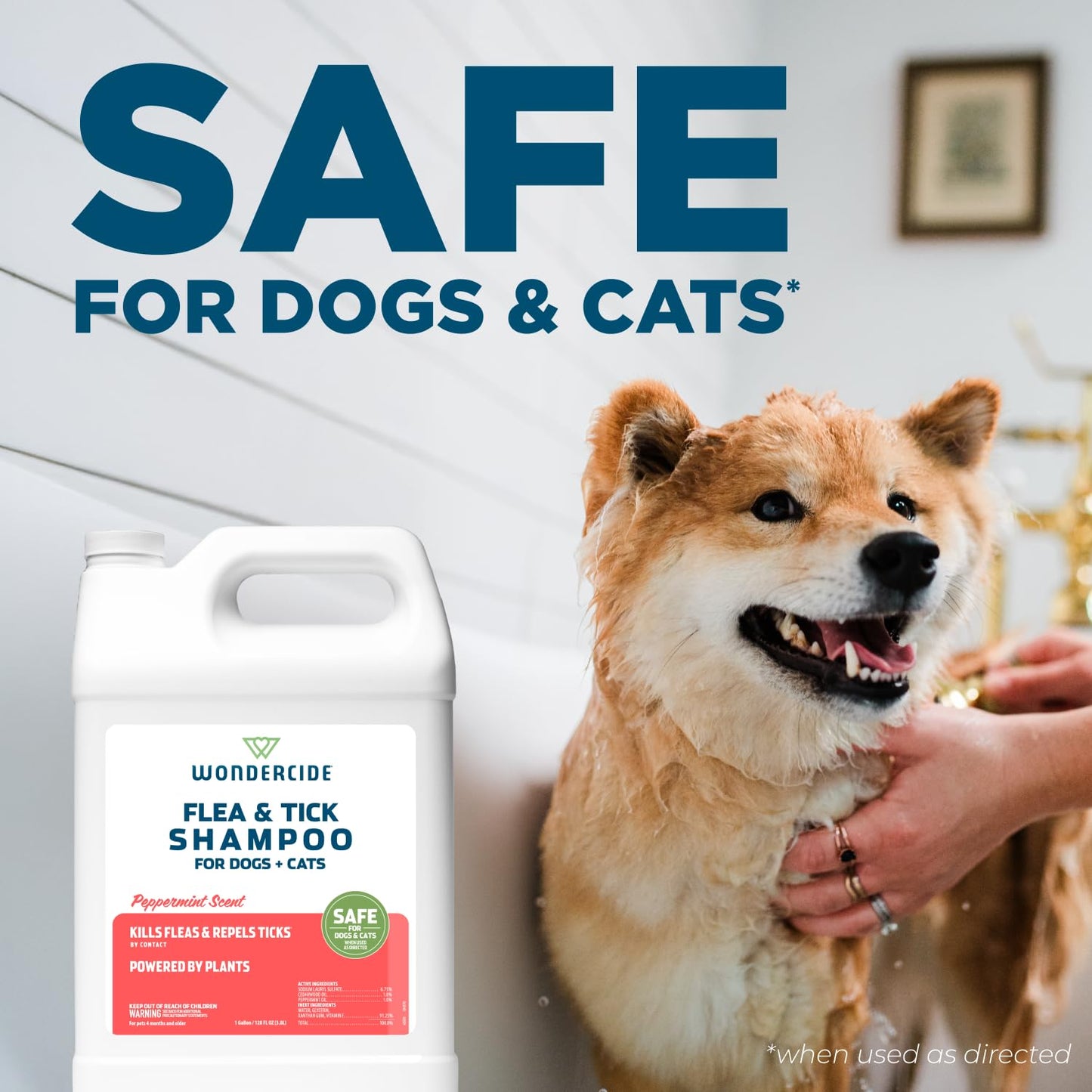 Wondercide - Flea & Tick Shampoo for Dogs and Cats - Flea and Tick Treatment with Natural Essential Oils - for Pets Over 4 Months - Powered by Plants - Rosemary - 12 Fl oz