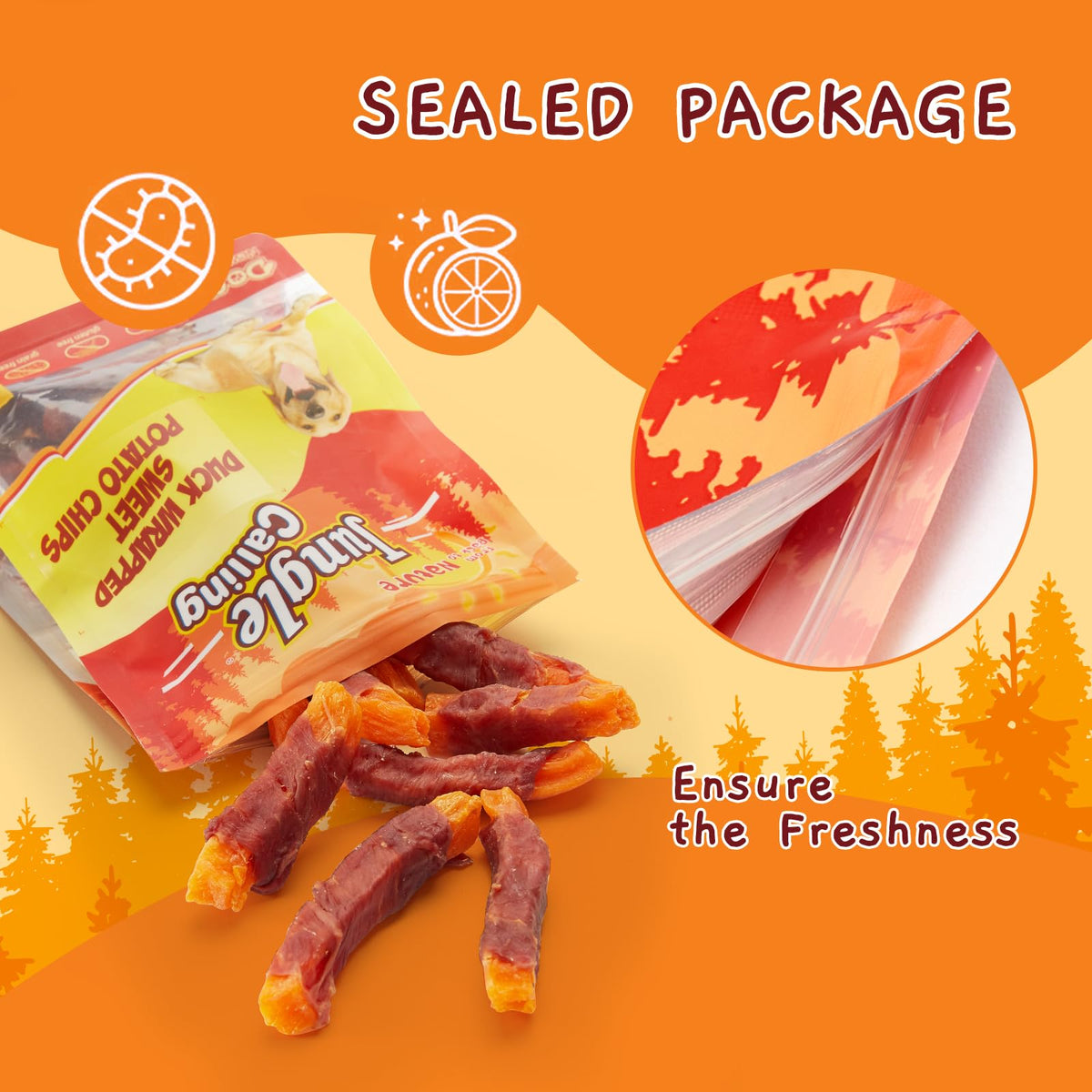Jungle Calling Chicken & Sweet Potato Treats, Fiber-Rich, Digestible Chews