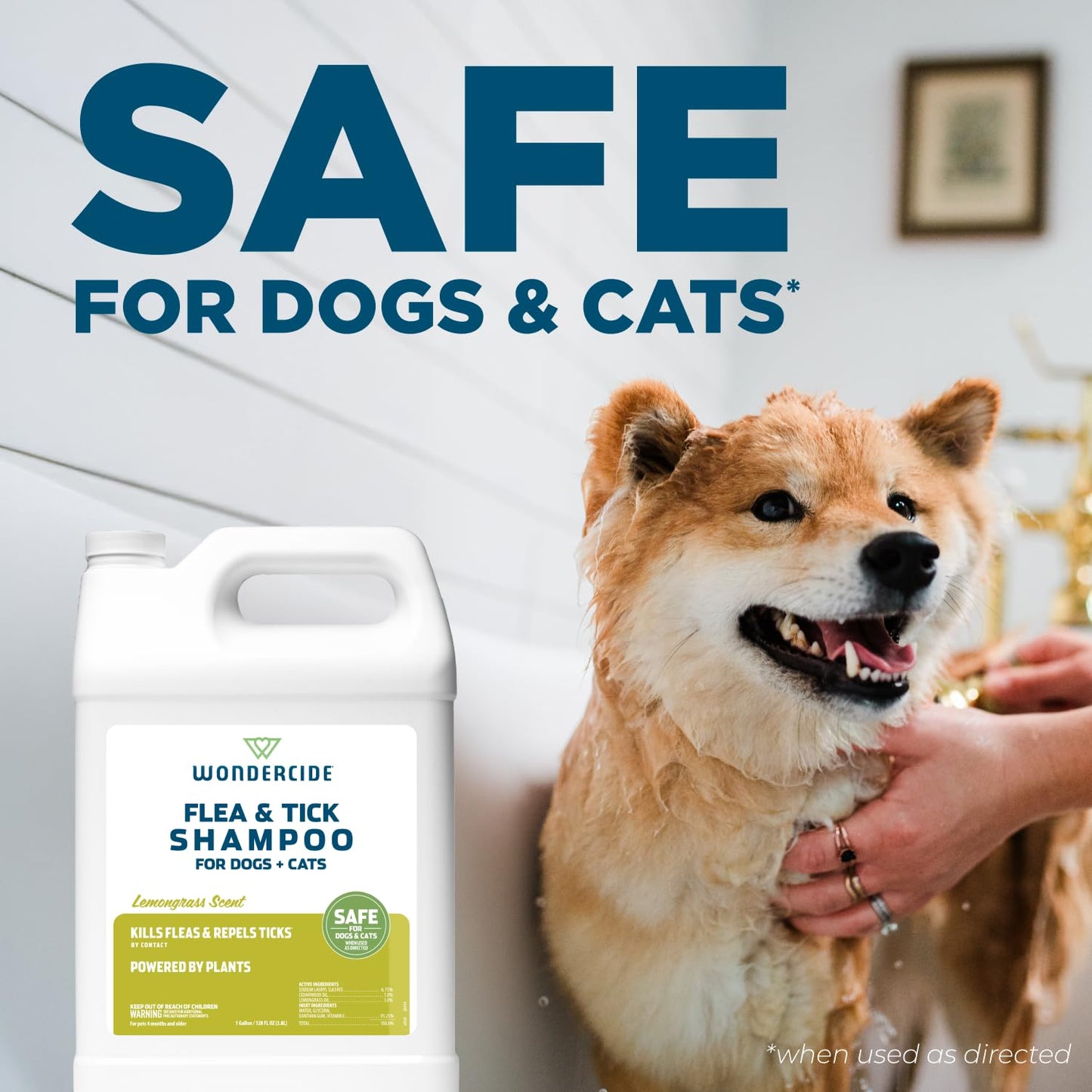 Wondercide - Flea & Tick Shampoo for Dogs and Cats - Flea and Tick Treatment with Natural Essential Oils - for Pets Over 4 Months - Powered by Plants - Rosemary - 12 Fl oz