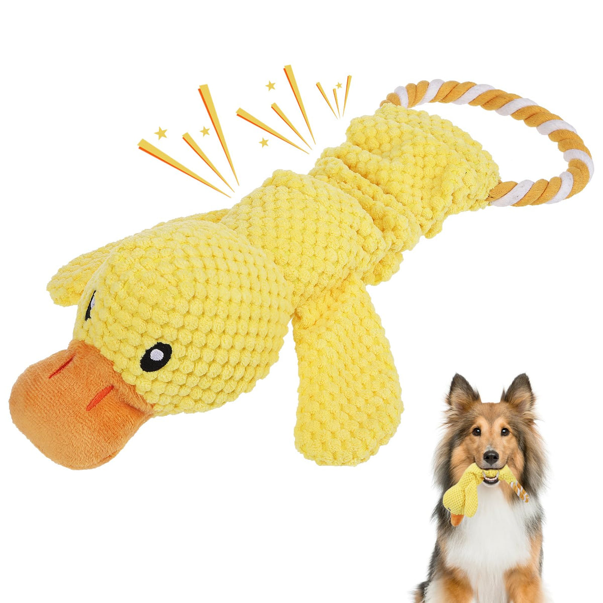 KOOLTAIL Christmas Santa Dog Toys, Tough Plush Dog Chew & Squeaky Toys with Crinkle Paper, Interactive Training & Tug of War Puppy Teething Toy for Indoor Outdoor Play for Small Medium Large Dogs