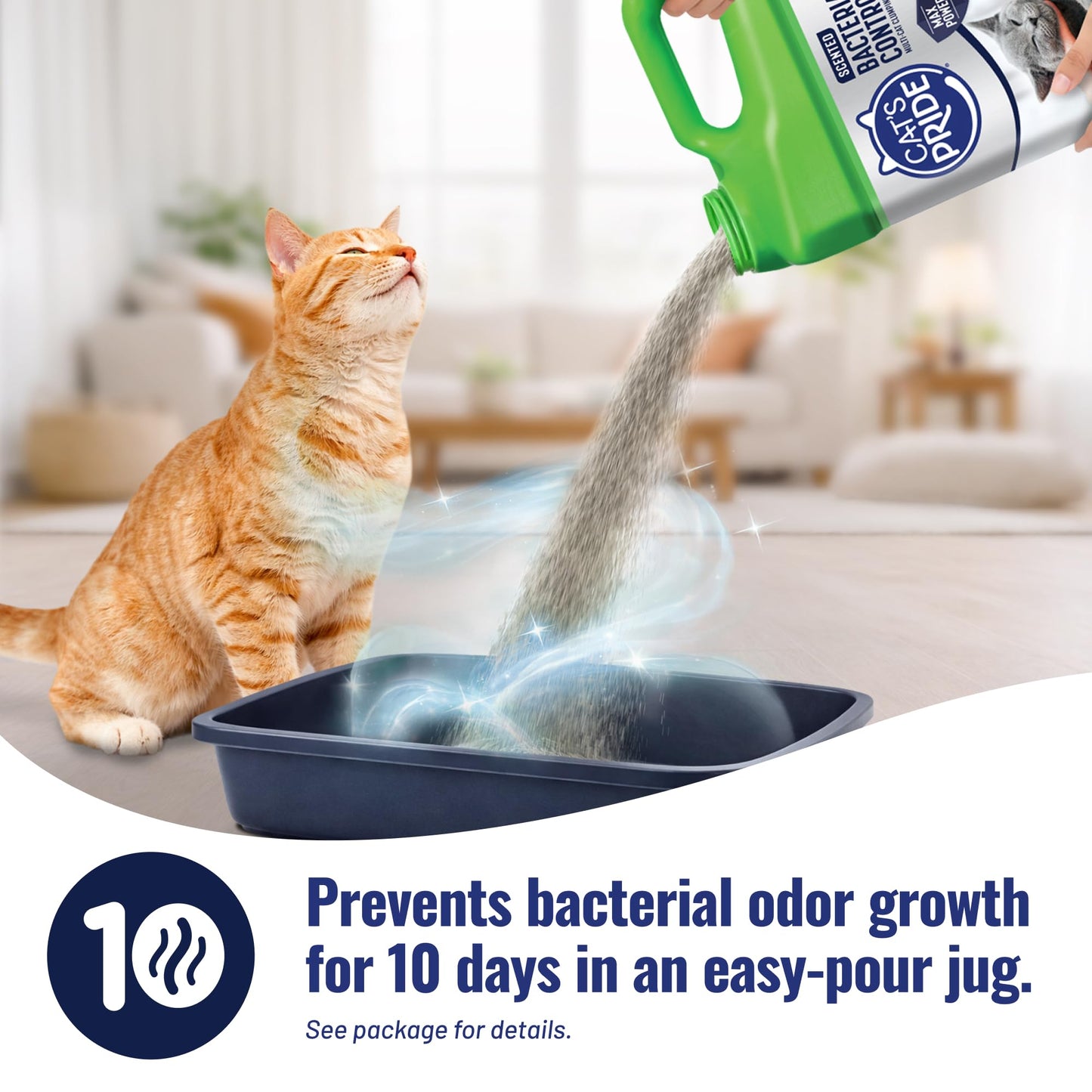 Cat's Pride Max Power: Total Odor Control - Up to 10 Days of Powerful Odor Control - Strong Clumping - 99% Dust Free - Multi-Cat Litter, Scented, 15 Pounds