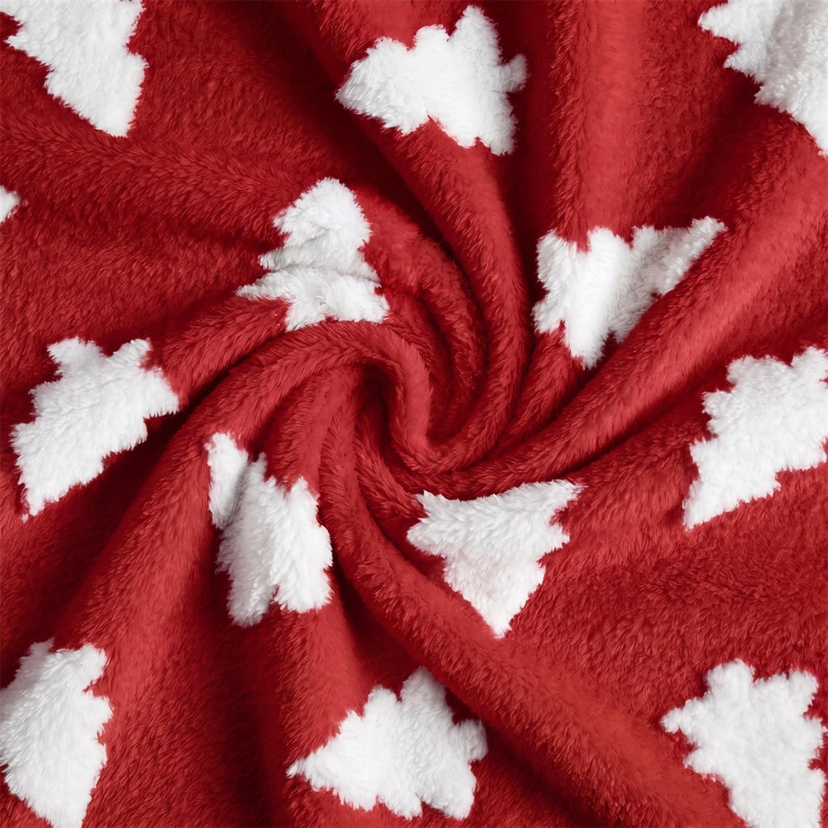 Horaldaily Red Christmas Trees Shape 3D Textured Pets Blanket 20x30