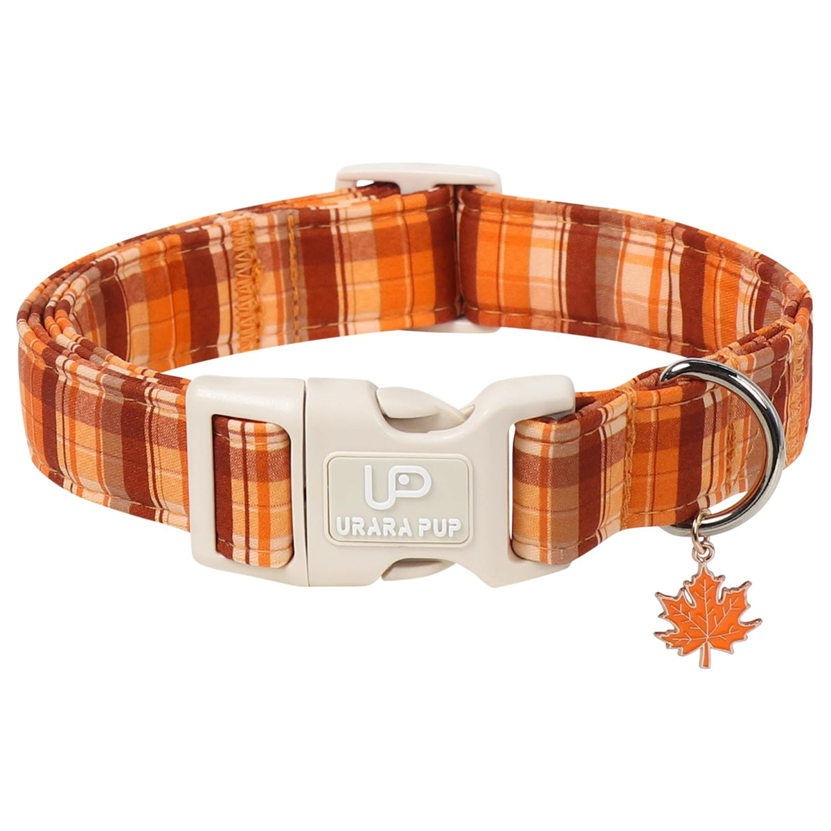 Maple Leaf Dog Collar, Fall Autumn Orange Leaf Dog Collar