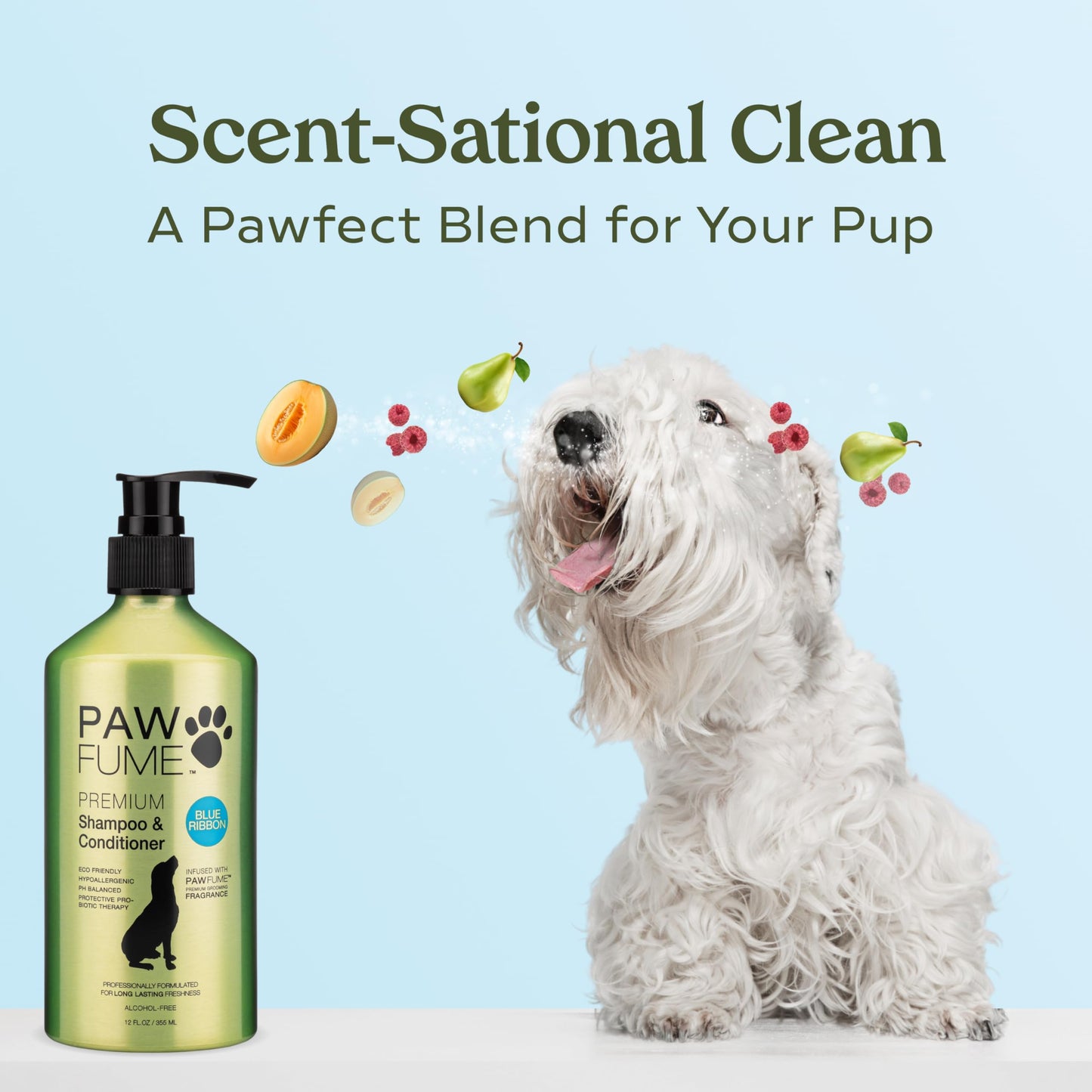 PAWFUME Deshedding Dog Shampoo and Conditioner, Show Dog, 1-Pack – Nourish & Detangle for Silky Soft Coat – Probiotic, Deep-Cleaning, pH-Balanced Formula – Salon-Quality Shampoo for Dogs