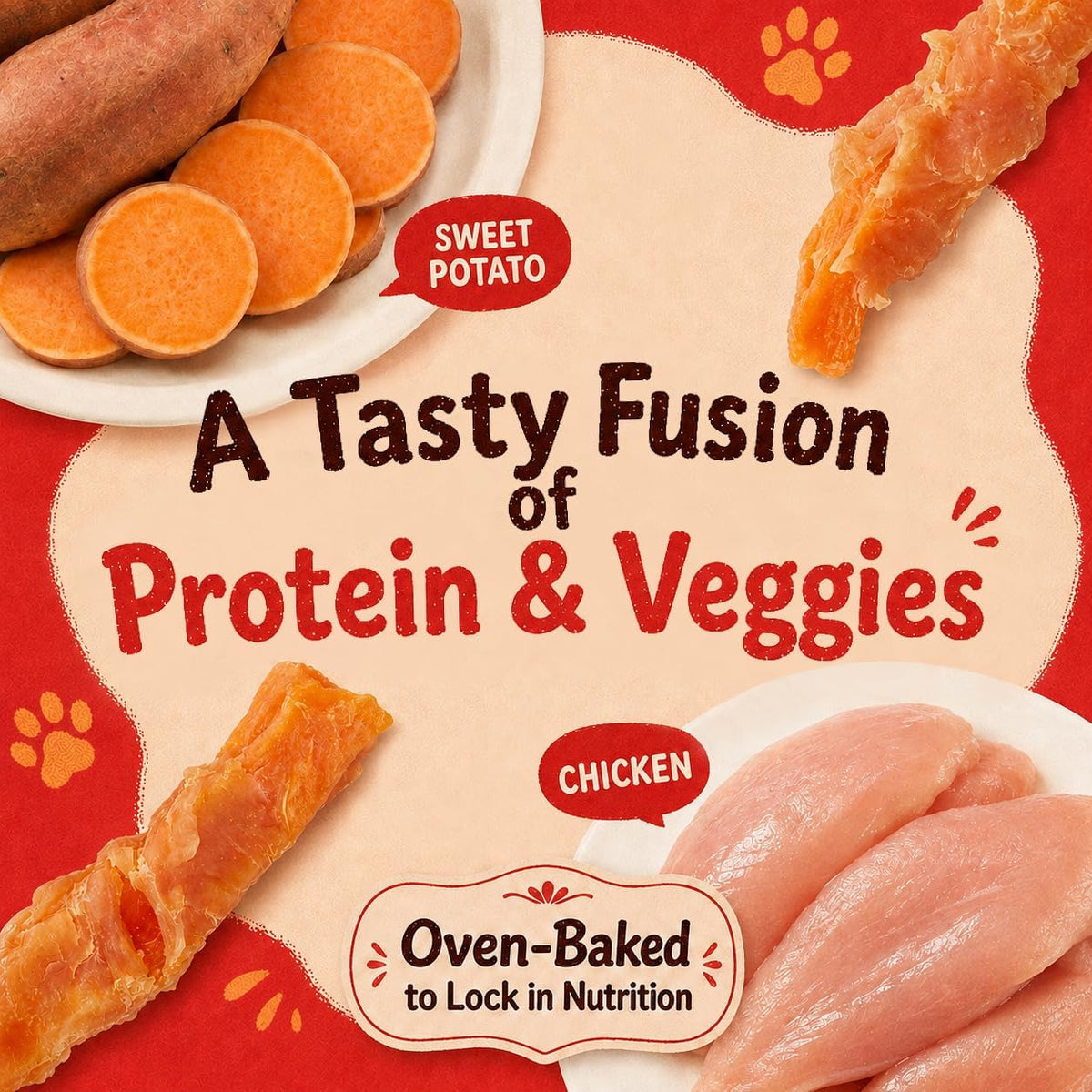 Jungle Calling Chicken & Sweet Potato Treats, Fiber-Rich, Digestible Chews