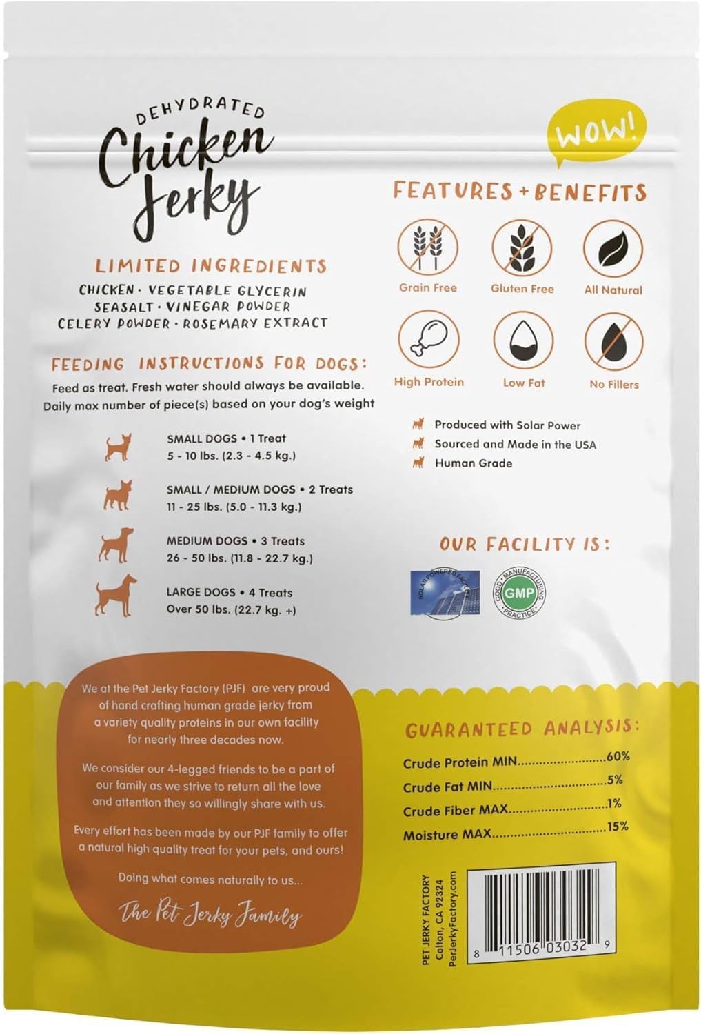 Turkey & Pumpkin 5 oz. Dog Jerky Treat | Human Grade | High Protein