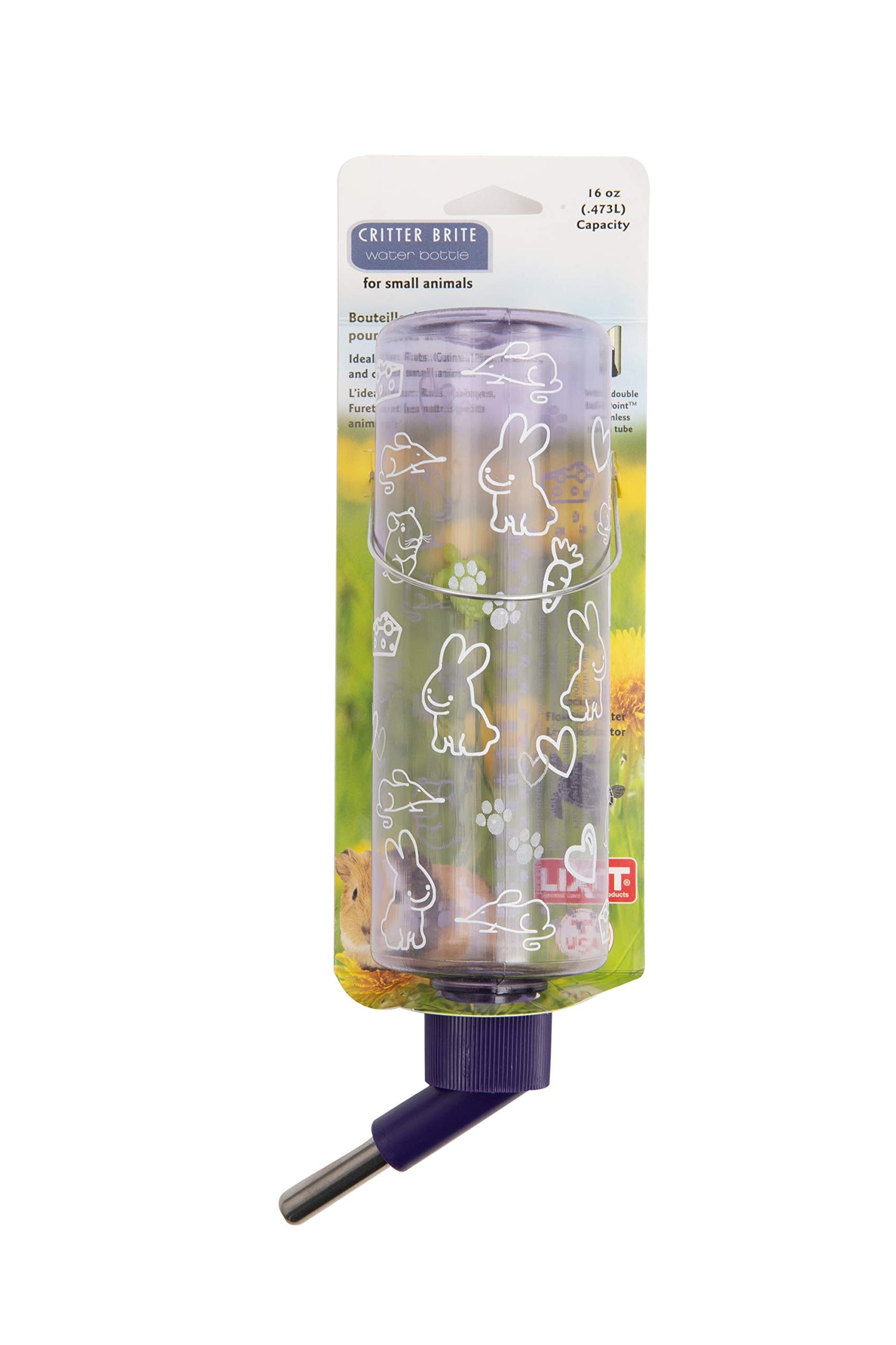 Lixit Standard Cage Water Bottles for Rabbits, Ferrets, Guinea Pigs, Hamsters, Rats, Mice and Other Small Animal's (32 Ounce, Clear)