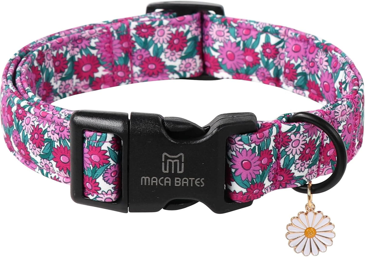 Maca Bates Halloween Pink and Purple Ghost Dog Collar for Large Dogs