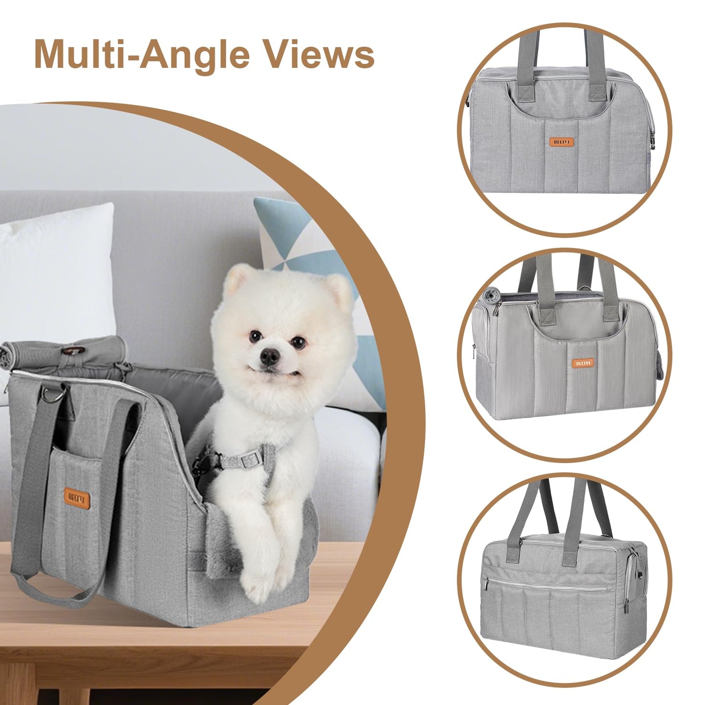 Dog Purse Carrier for Small Dogs Cats Rabbits Up to 12lbs, Lightweight Pet Sling Carriers with Crossbody Strap, Portable Puppy Soft Sided Tote Bag Carrier for Vet,Hiking,Travel Black