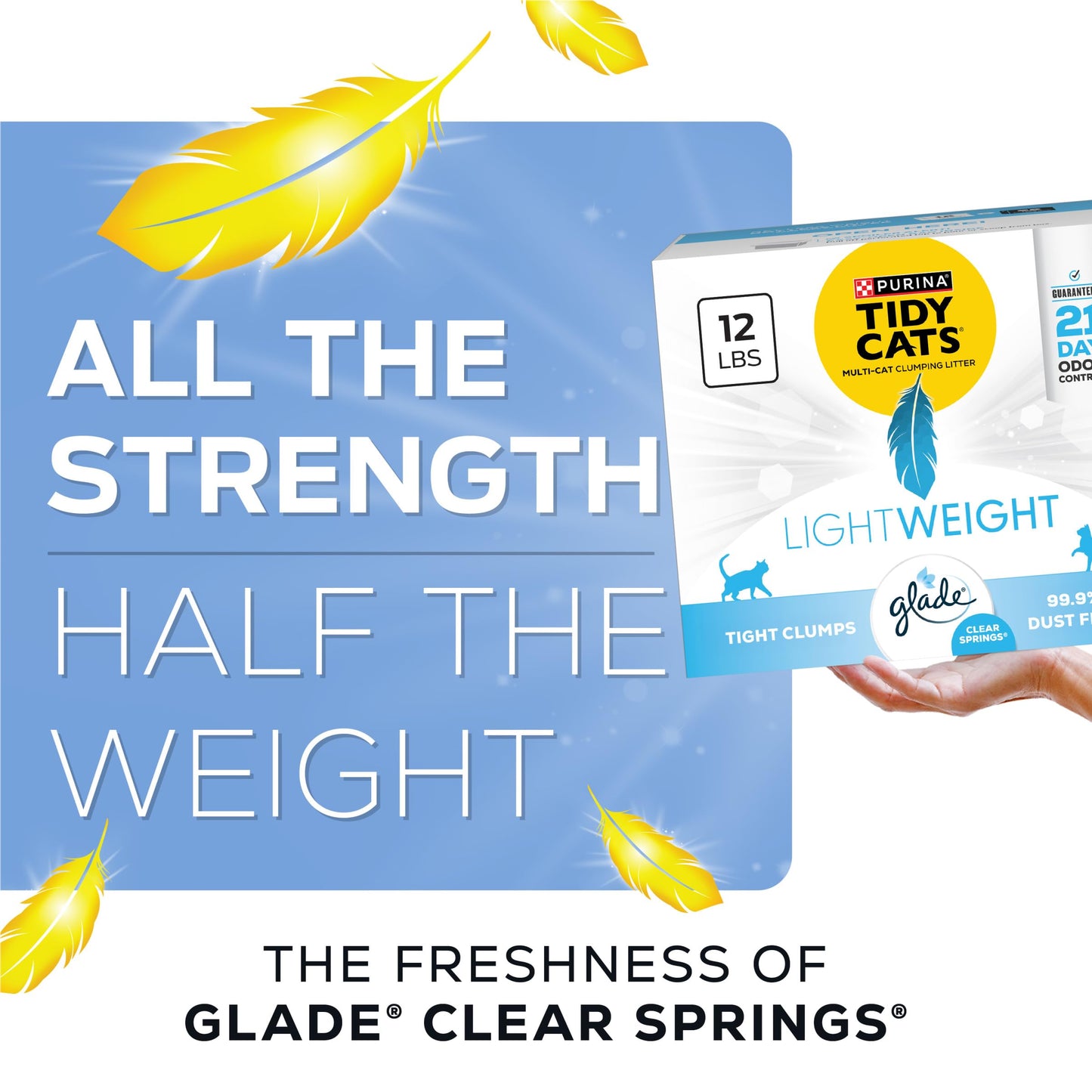 Purina Tidy Cats LightWeight With Glade Clear Springs Multi-Cat, Clumping, Low Dust, Scented Cat litter - 17 lb. Box