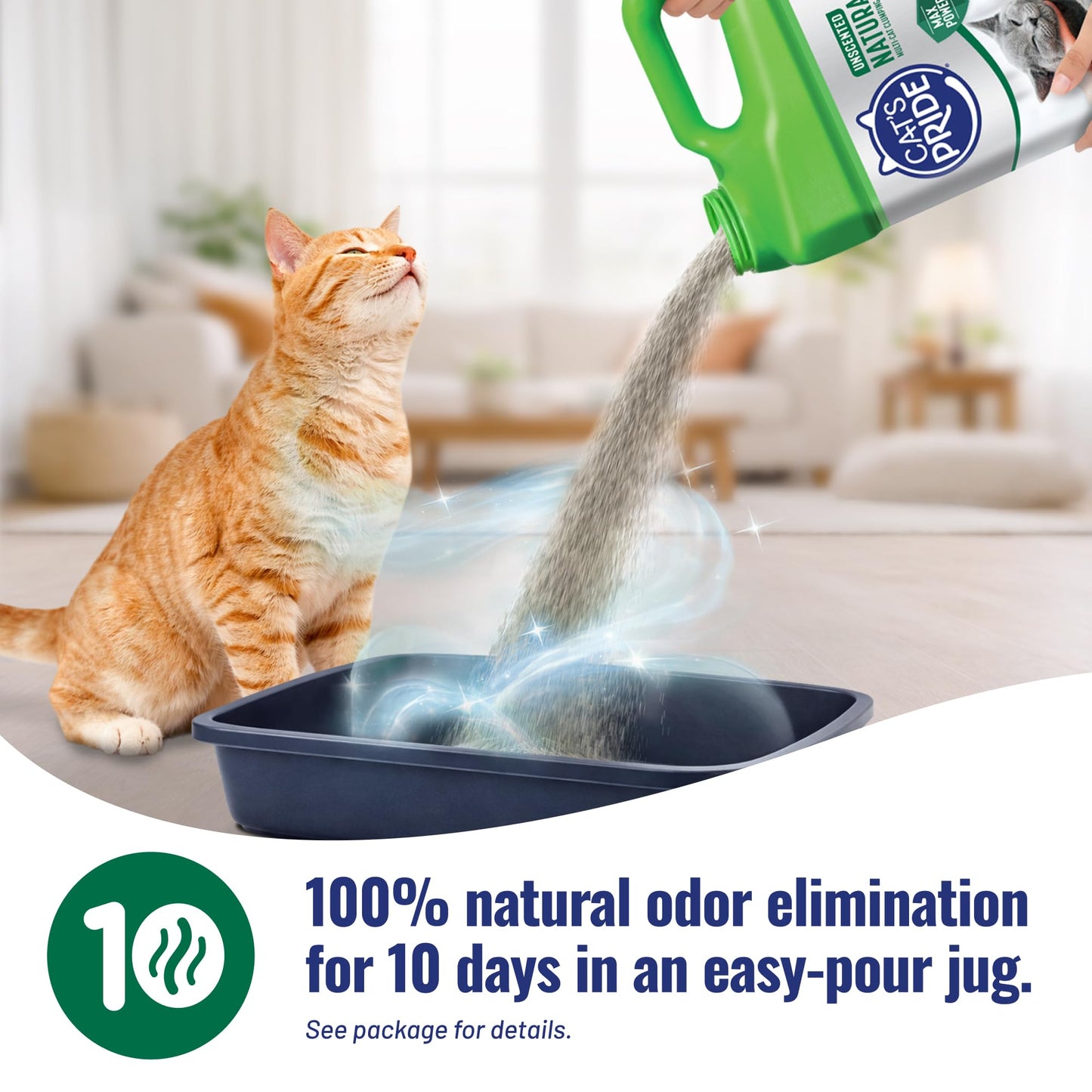 Cat's Pride Max Power: Total Odor Control - Up to 10 Days of Powerful Odor Control - Strong Clumping - 99% Dust Free - Multi-Cat Litter, Scented, 15 Pounds