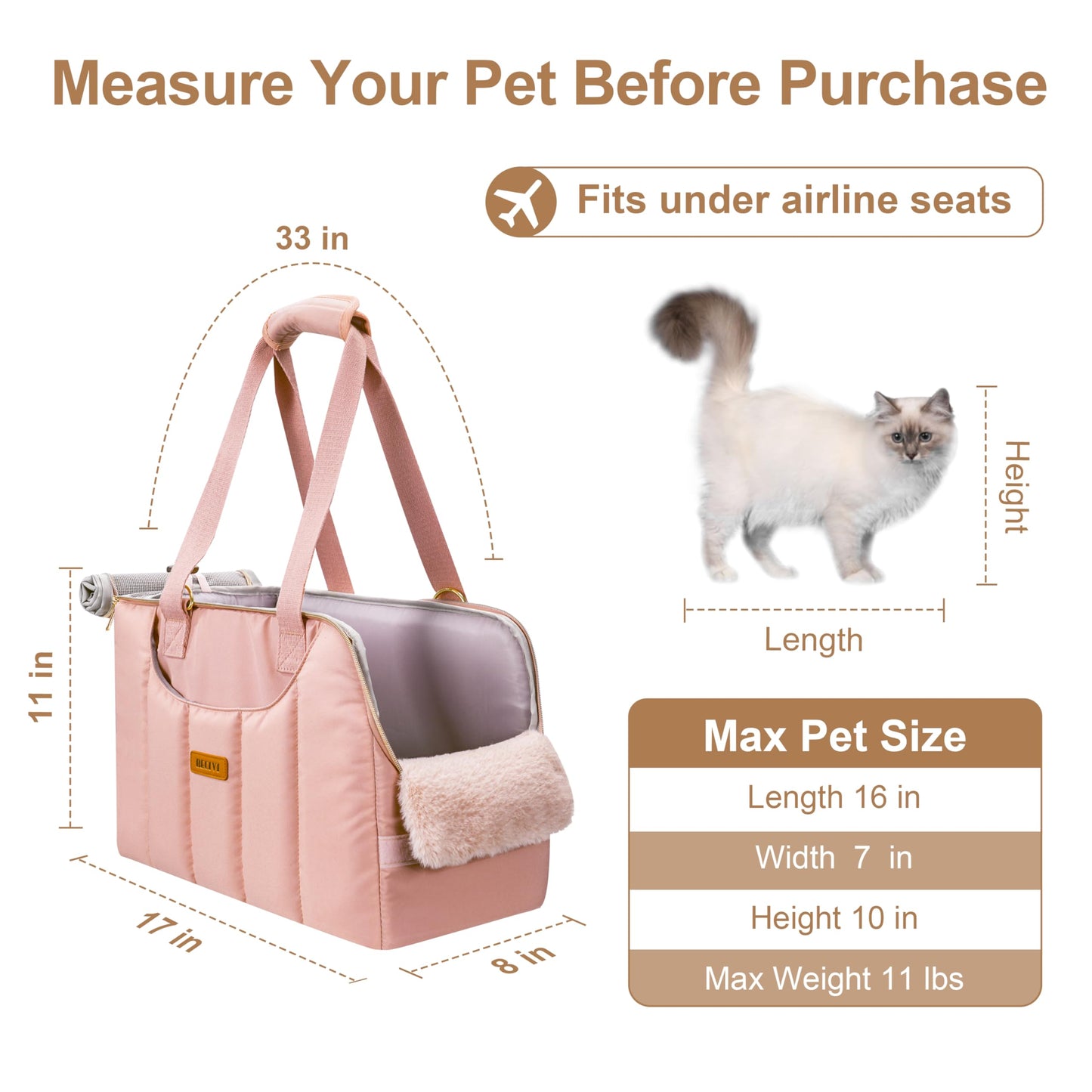 Dog Purse Carrier for Small Dogs Cats Rabbits Up to 12lbs, Lightweight Pet Sling Carriers with Crossbody Strap, Portable Puppy Soft Sided Tote Bag Carrier for Vet,Hiking,Travel Black