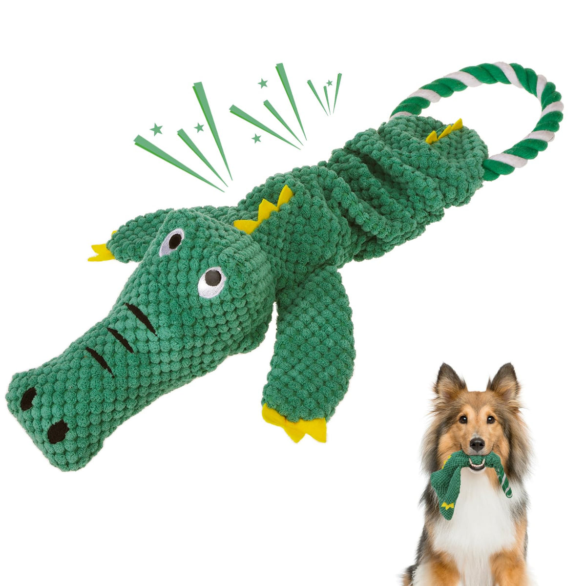 KOOLTAIL Christmas Santa Dog Toys, Tough Plush Dog Chew & Squeaky Toys with Crinkle Paper, Interactive Training & Tug of War Puppy Teething Toy for Indoor Outdoor Play for Small Medium Large Dogs