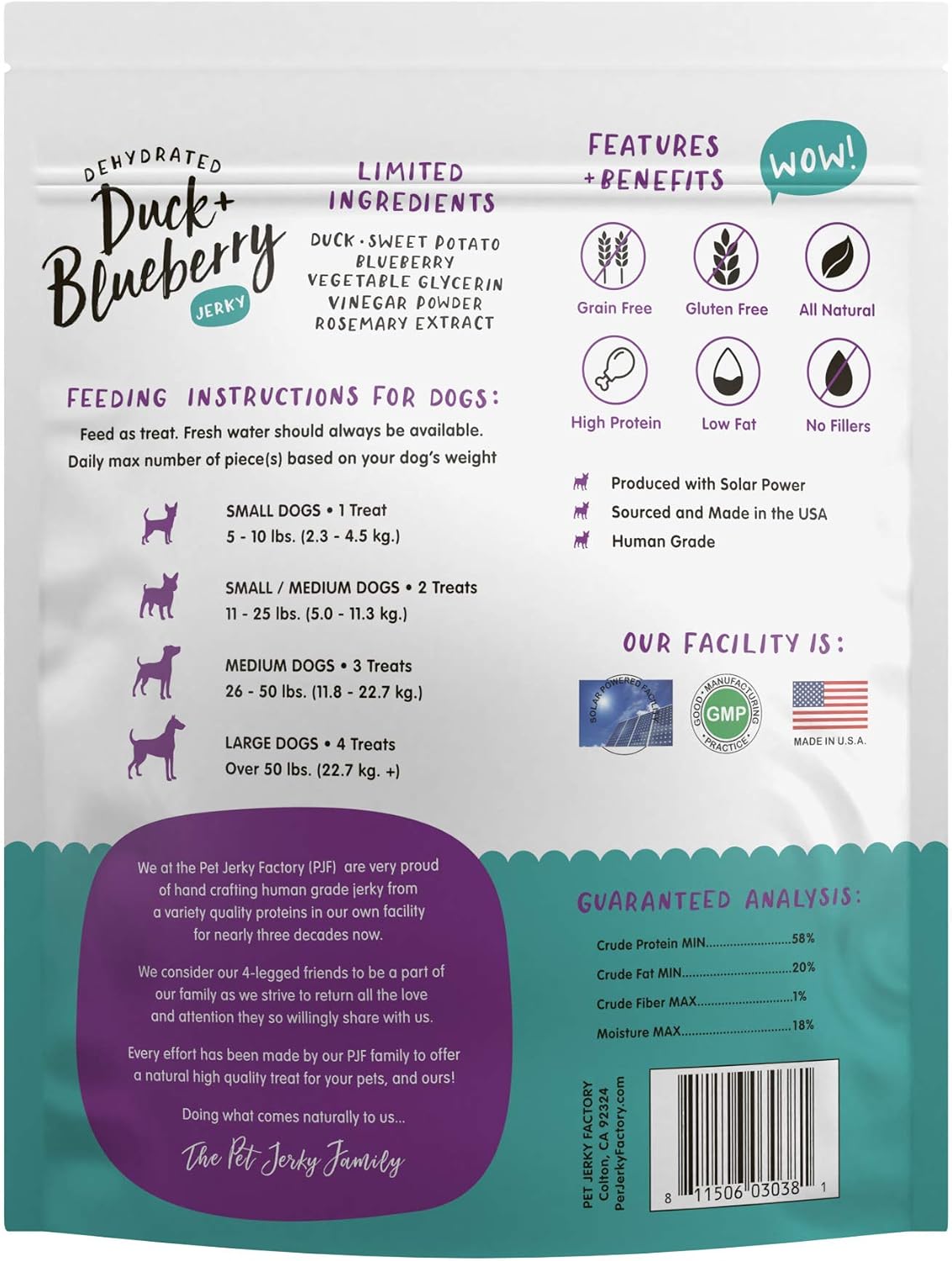 Turkey & Pumpkin 5 oz. Dog Jerky Treat | Human Grade | High Protein