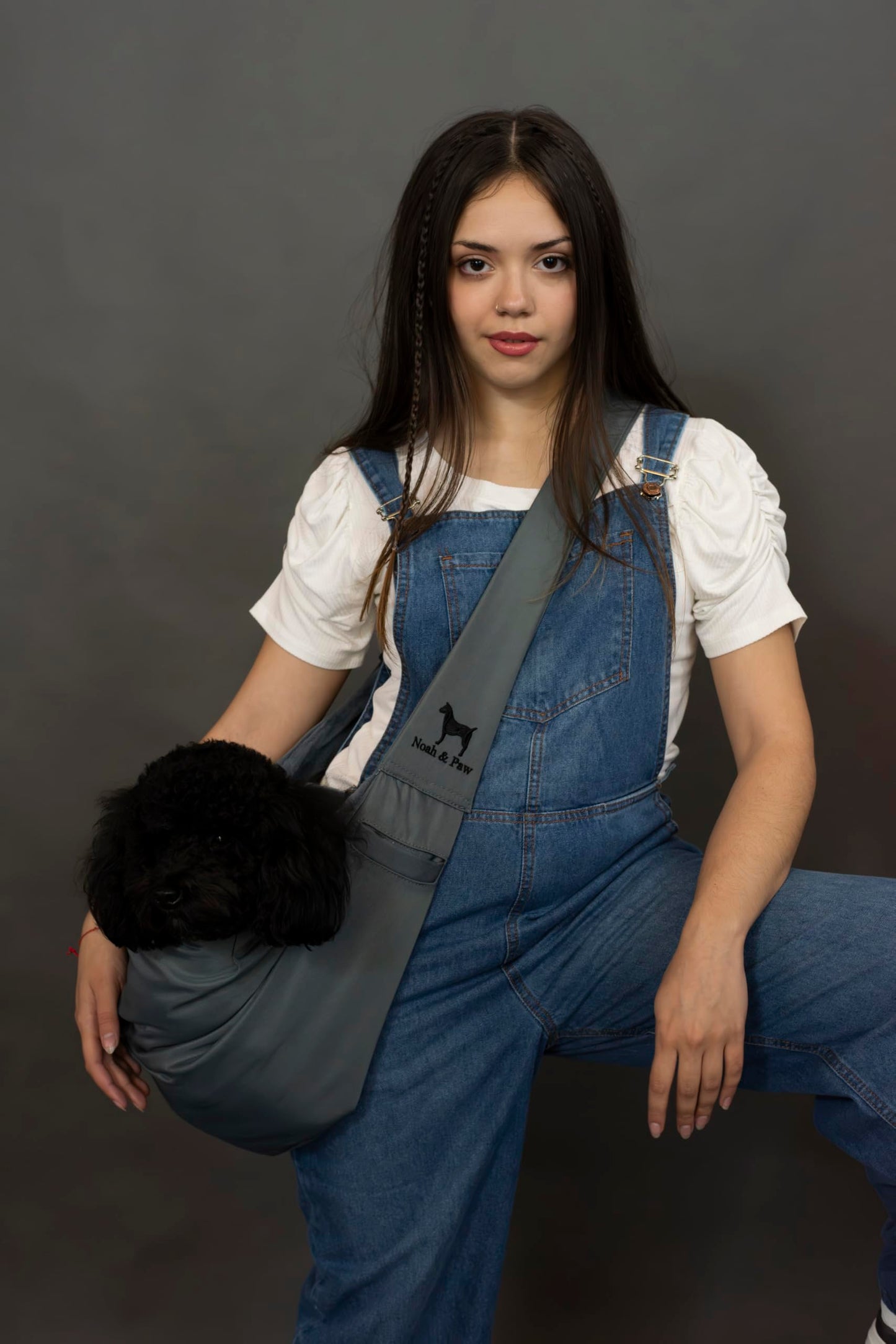 Noah & Paw Dog Sling Carrier for Small Dogs 5-18lb, Dog Sling for Small Dogs and Cats, Dog Carrier with Adjustable Padded Strap, Premium Twill, Lined with Fur, Double Safety Feature, Machine Washable