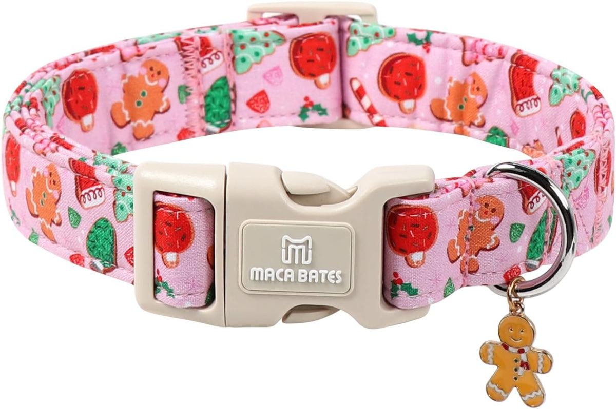 Maca Bates Halloween Pink and Purple Ghost Dog Collar for Large Dogs