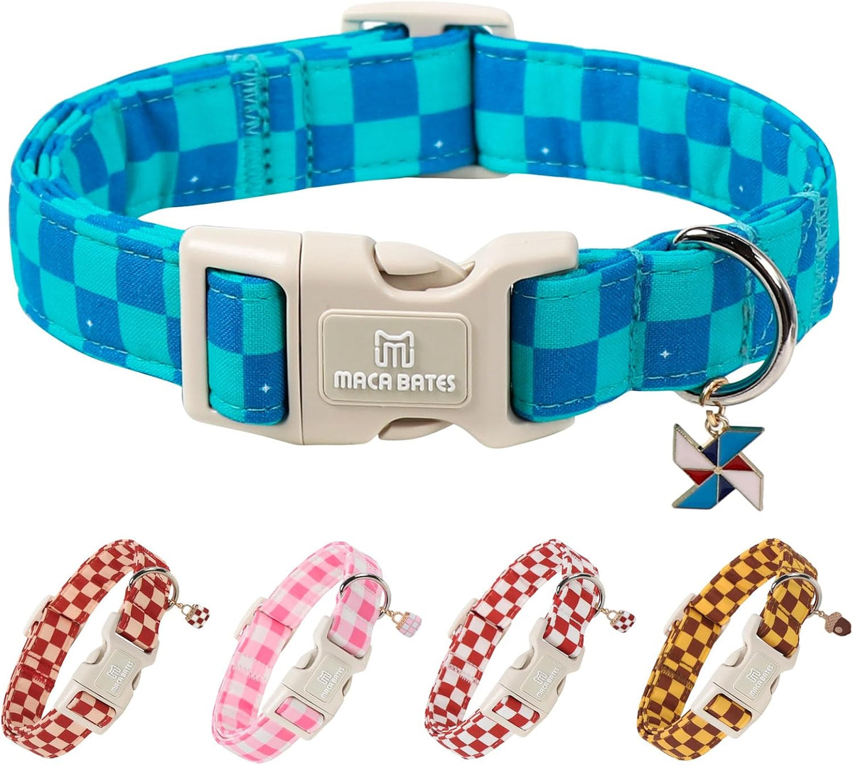 Maca Bates Halloween Pink and Purple Ghost Dog Collar for Large Dogs