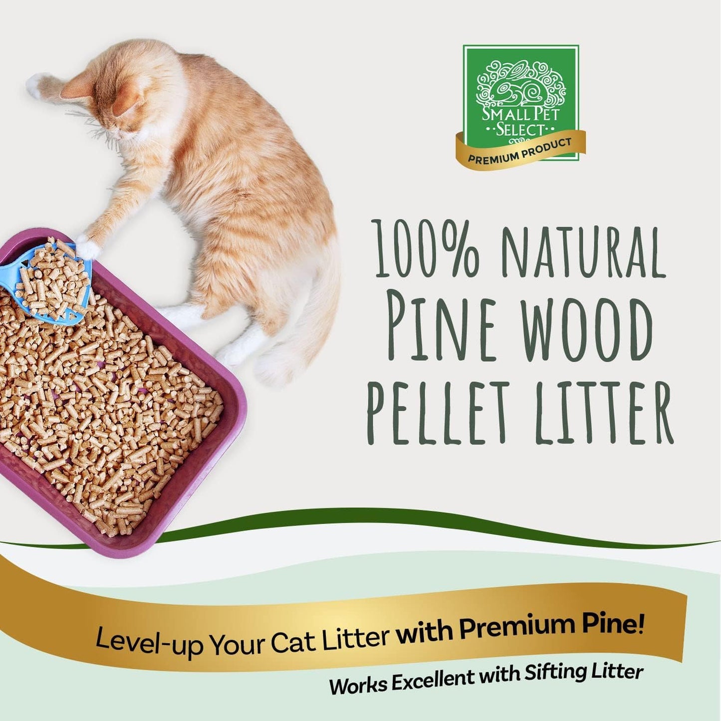 Small Pet Select Pine Pellet Bedding 8lb, Litter Pellets for Rabbit, Guinea Pig, Hamster, Bunny and other Small Animals, Made in USA, 8lb