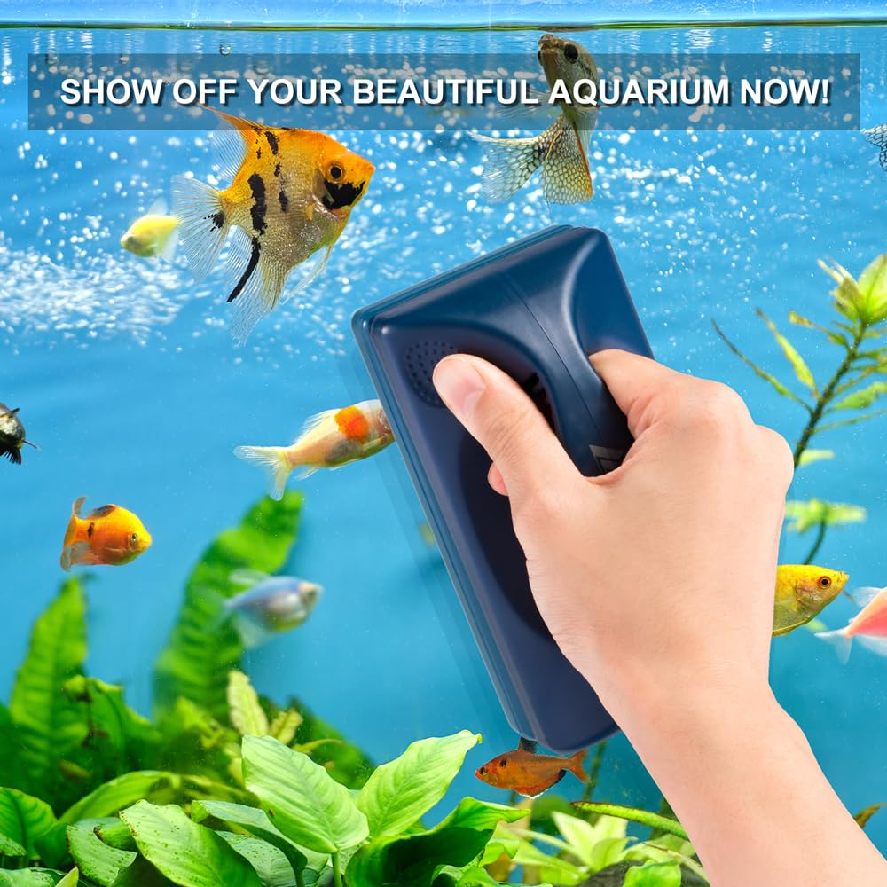 DaToo Aquarium Mini Magnetic Scrubber Scraper Small Fish Tank Cleaner Nano Glass Aquarium Cleaning Tools with Super Strong Magnet