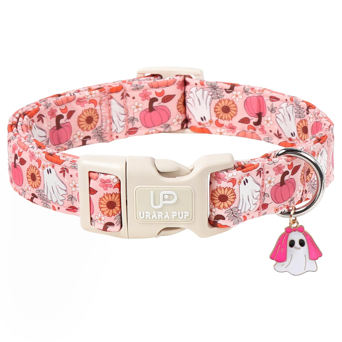 Maple Leaf Dog Collar, Fall Autumn Orange Leaf Dog Collar