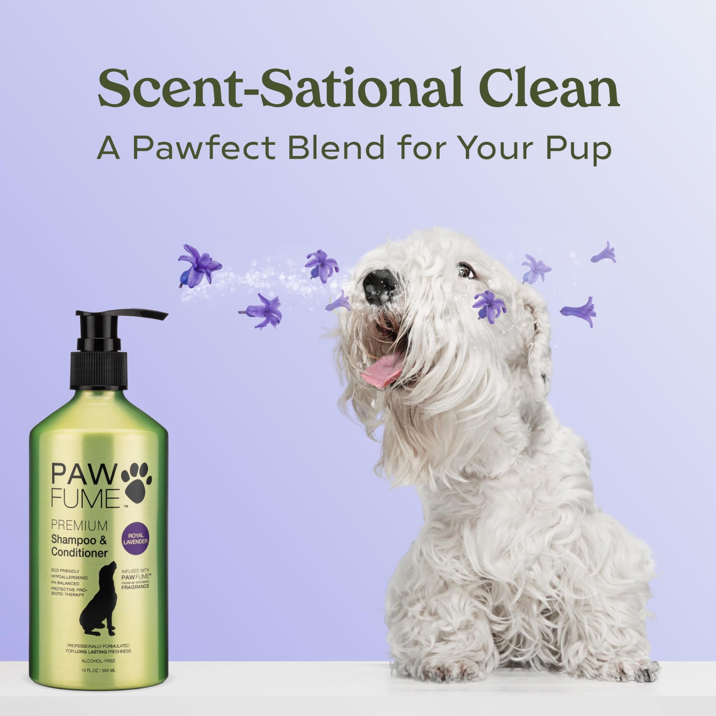 PAWFUME Deshedding Dog Shampoo and Conditioner, Show Dog, 1-Pack – Nourish & Detangle for Silky Soft Coat – Probiotic, Deep-Cleaning, pH-Balanced Formula – Salon-Quality Shampoo for Dogs
