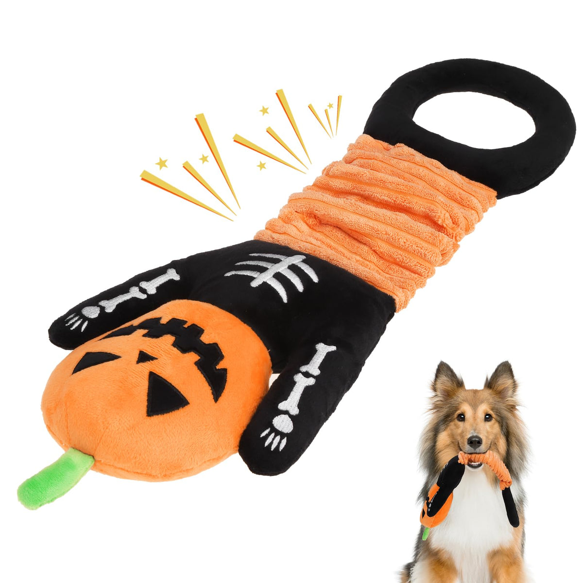 KOOLTAIL Christmas Santa Dog Toys, Tough Plush Dog Chew & Squeaky Toys with Crinkle Paper, Interactive Training & Tug of War Puppy Teething Toy for Indoor Outdoor Play for Small Medium Large Dogs