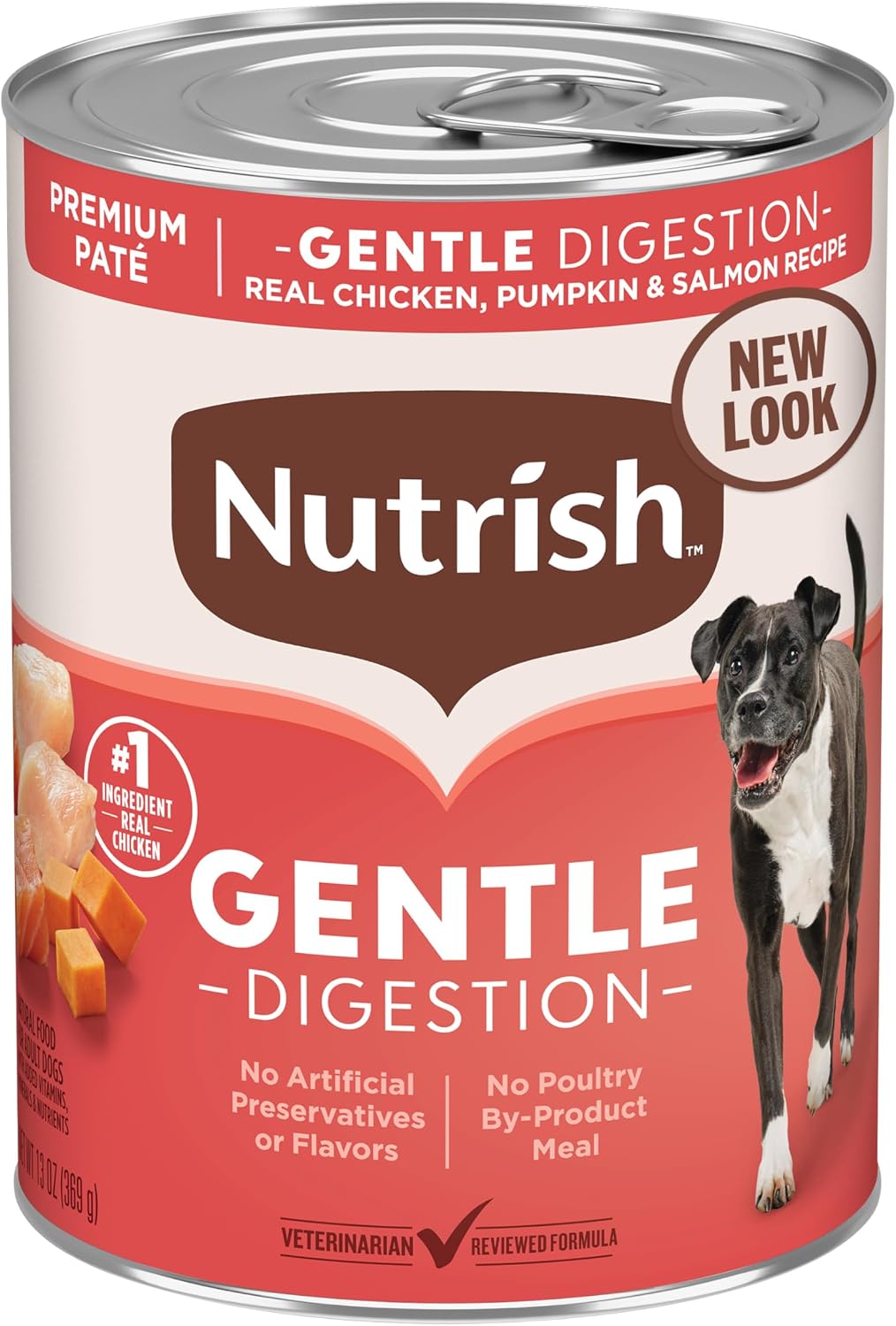Nutrish Real Beef & Pumpkin Recipe Whole Health Blend Premium Paté Wet Dog Food, 13 oz. Can, 12 Count, Packaging May Vary (Rachael Ray)