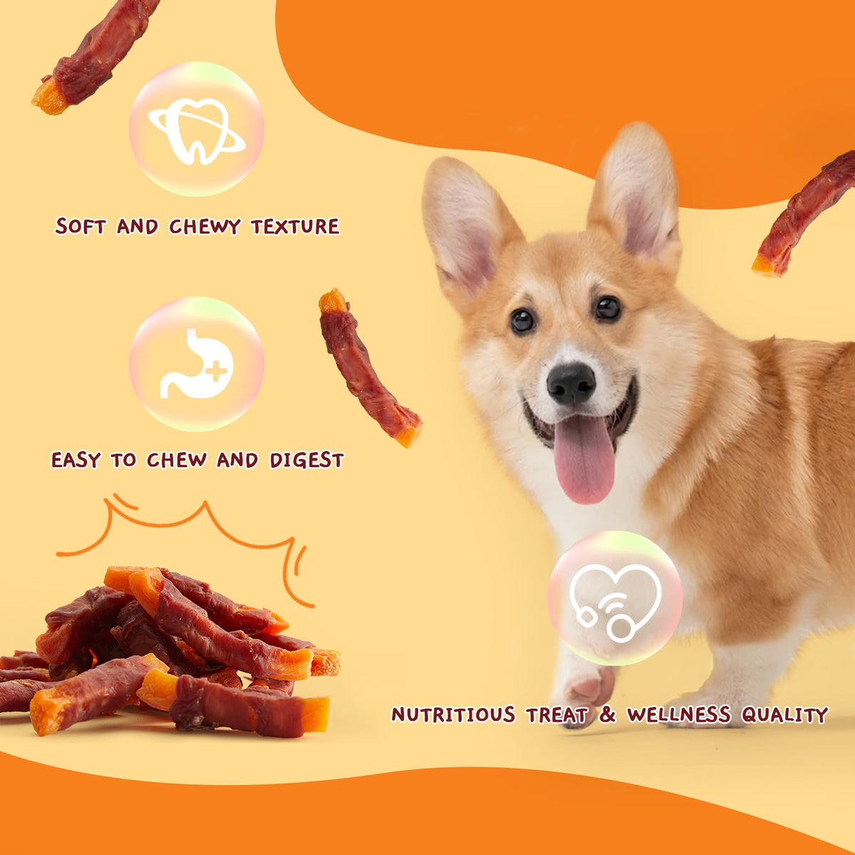 Jungle Calling Chicken & Sweet Potato Treats, Fiber-Rich, Digestible Chews