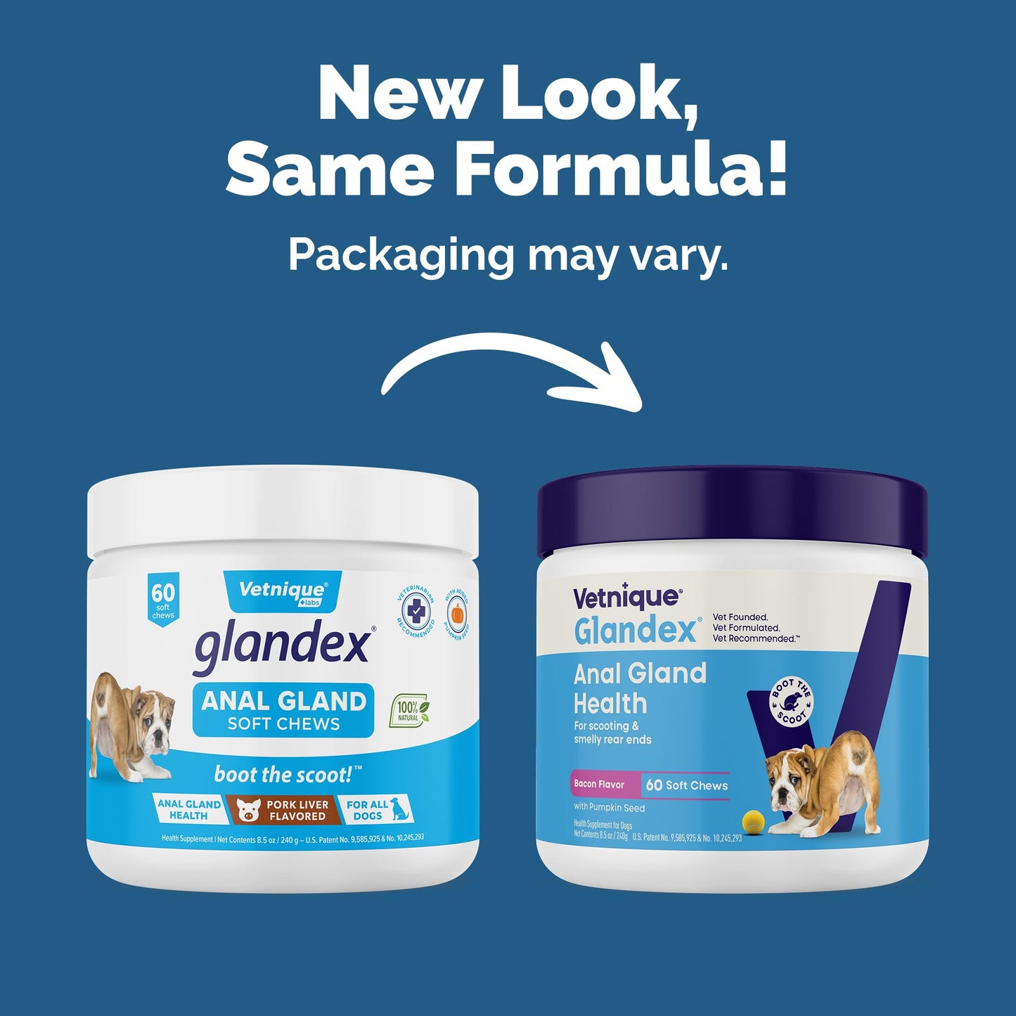 Vetnique Glandex Anal Gland Soft Chew Treats with Pumpkin for Dogs Digestive Enzymes, Probiotics Fiber Supplement for Dogs Boot the Scoot (30ct, Peanut Butter Chews)