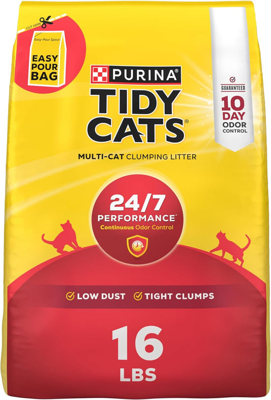 Purina Tidy Cats Clumping Cat Litter, 24/7 Performance Multi Cat Litter - 38 lb. Box