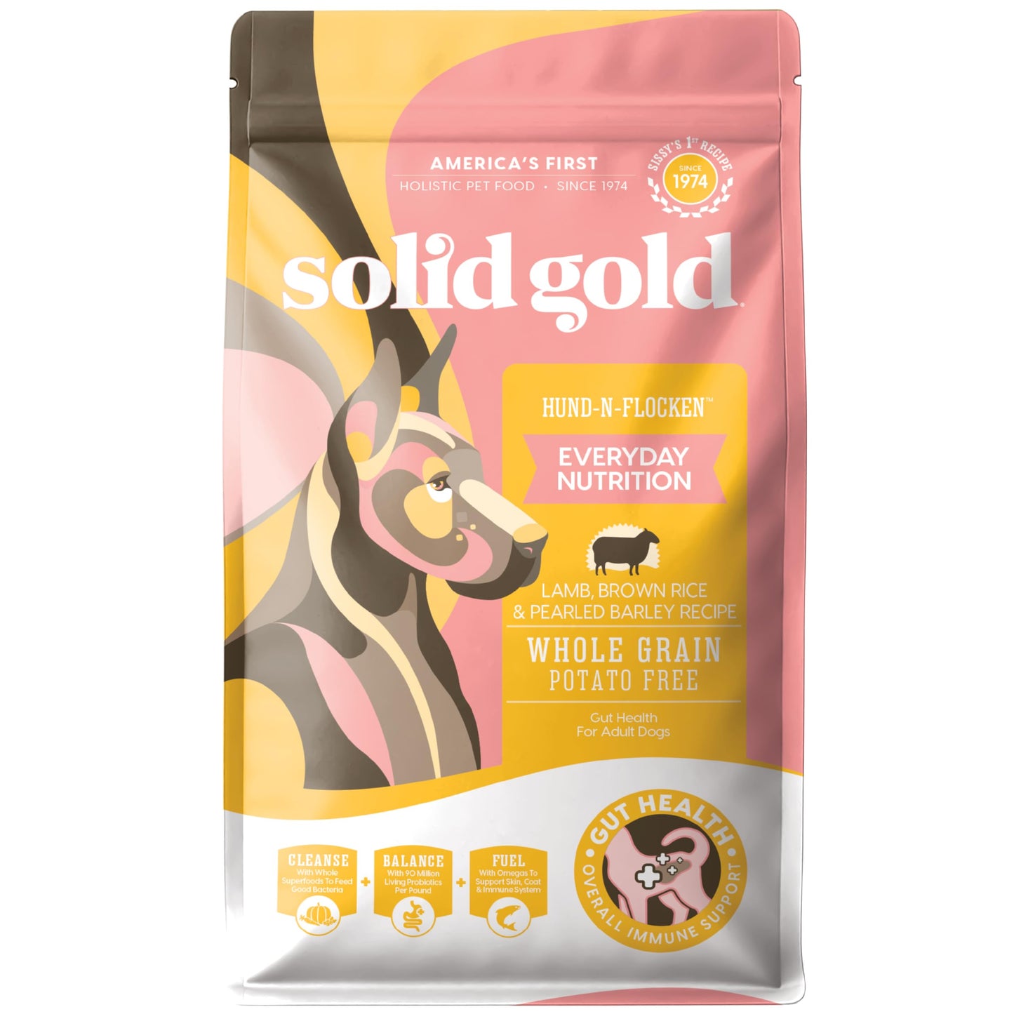 Solid Gold Toy & Small Breed Dry Dog Food Small Bites – Real Beef, Grain Free, Gluten Free, High Fiber Kibble with Probiotics for Gut Health & Digestion Support – Healthy Dog Food All Ages – 4LB