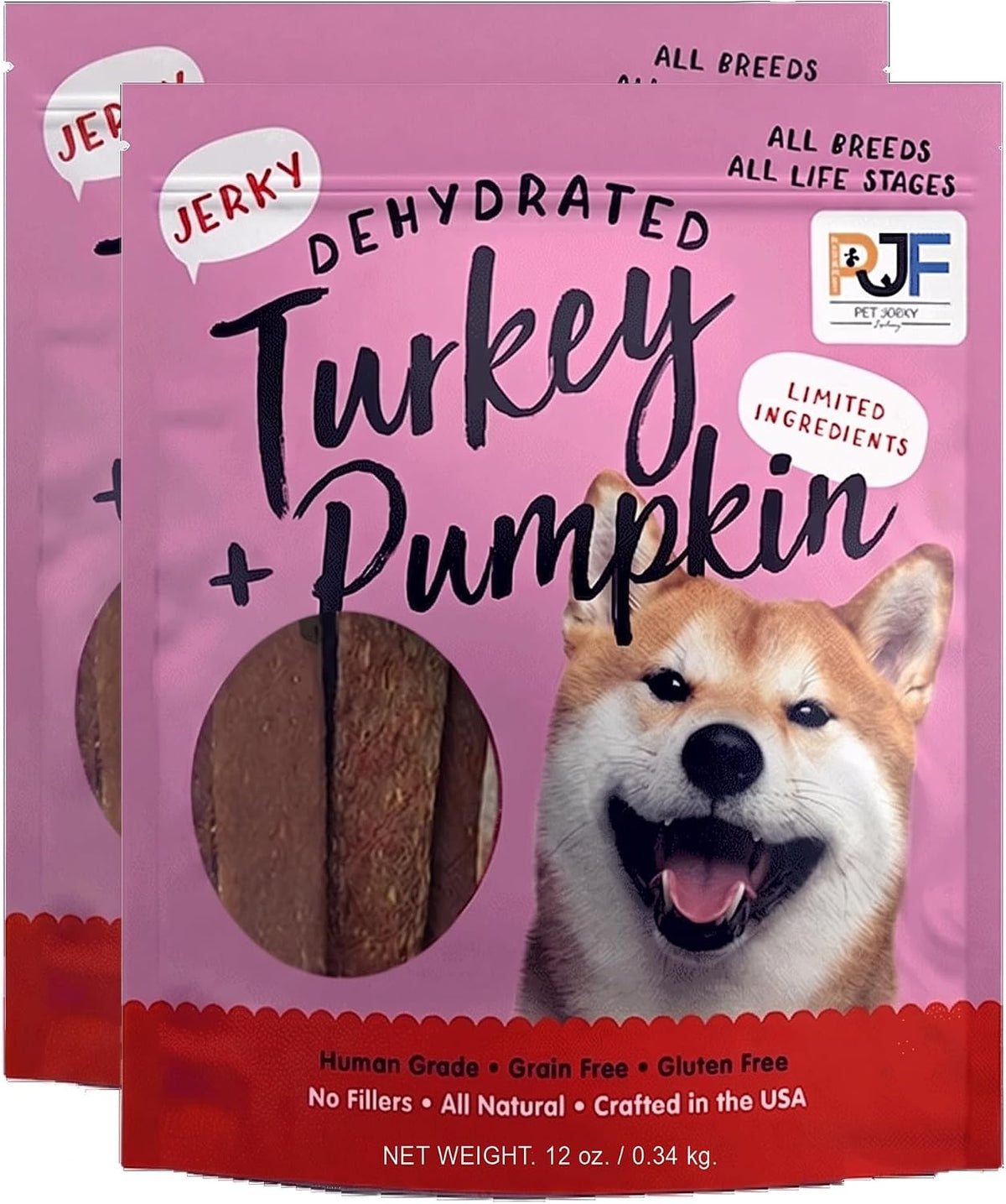 Turkey & Pumpkin 5 oz. Dog Jerky Treat | Human Grade | High Protein