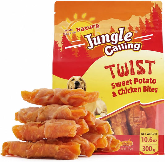 Jungle Calling Chicken & Sweet Potato Treats, Fiber-Rich, Digestible Chews